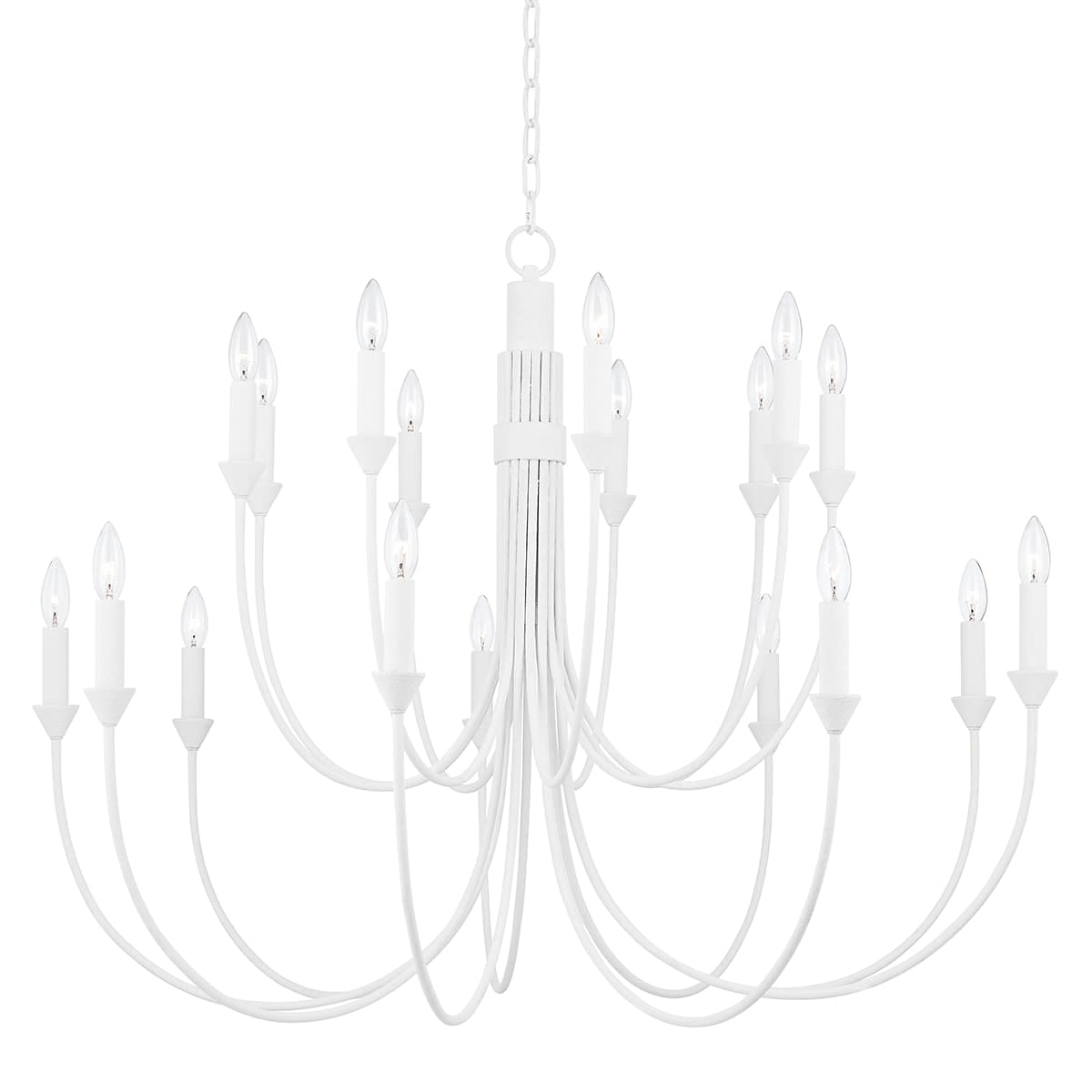 Photos - Chandelier / Lamp Wide Troy Lighting F1018 Cate 18 Light 42"  Taper Candle Chandelier Gesso White Indoor Lighting Chandeliers F1018-GSW 