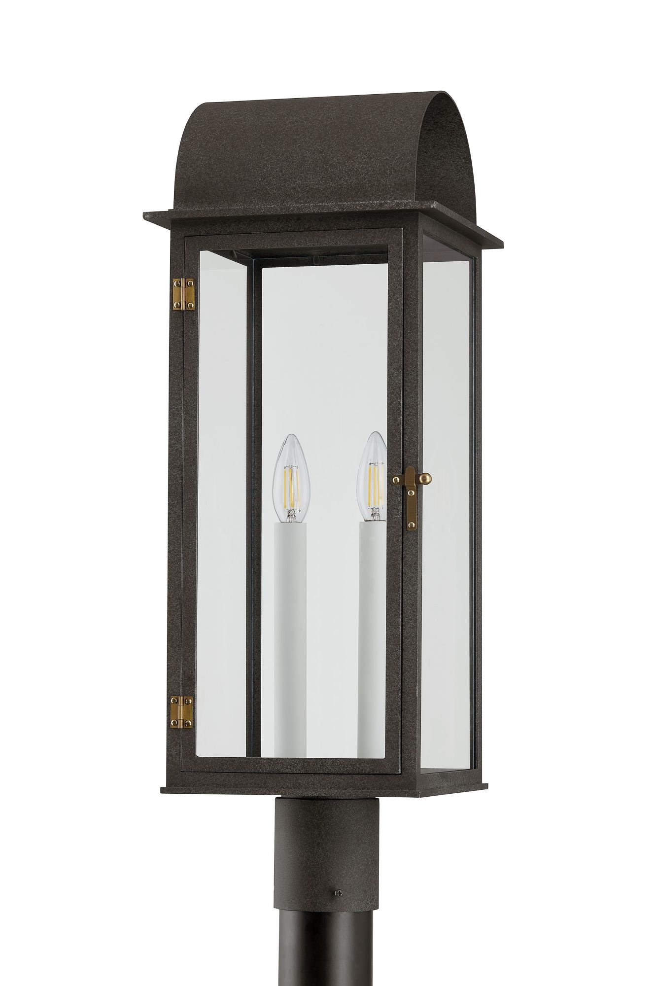 Photos - Floodlight / Street Light Troy Lighting P2225 Bohen 2 Light 25" Tall Post Light French Iron / Patina Brass Outdoor Lighting Post Lights Post Mount Pos