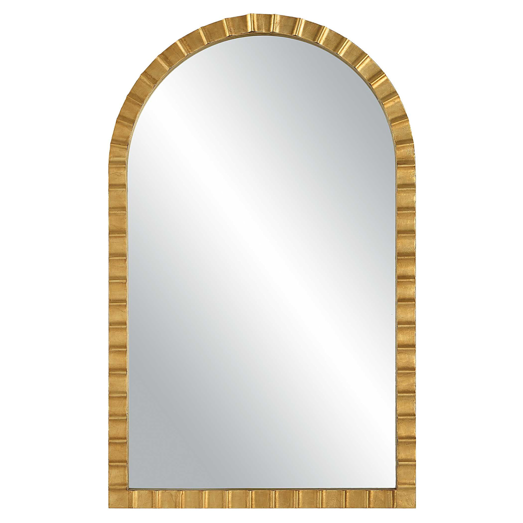 Photos - Wall Mirror Uttermost 08269 Dandridge Arch 24"W x 38-3/4"H Arched Flat Iron Framed Accent Mirror Antique Gold Leaf Home Decor Mirrors Ac 