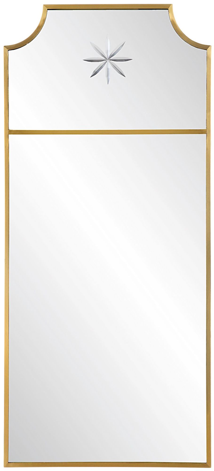 Photos - Wall Mirror Uttermost 09748 Caddington 18" W x 40" H Arched Stainless Steel Framed Accent Mirror Satin Brushed Brass Home Decor Mirrors 