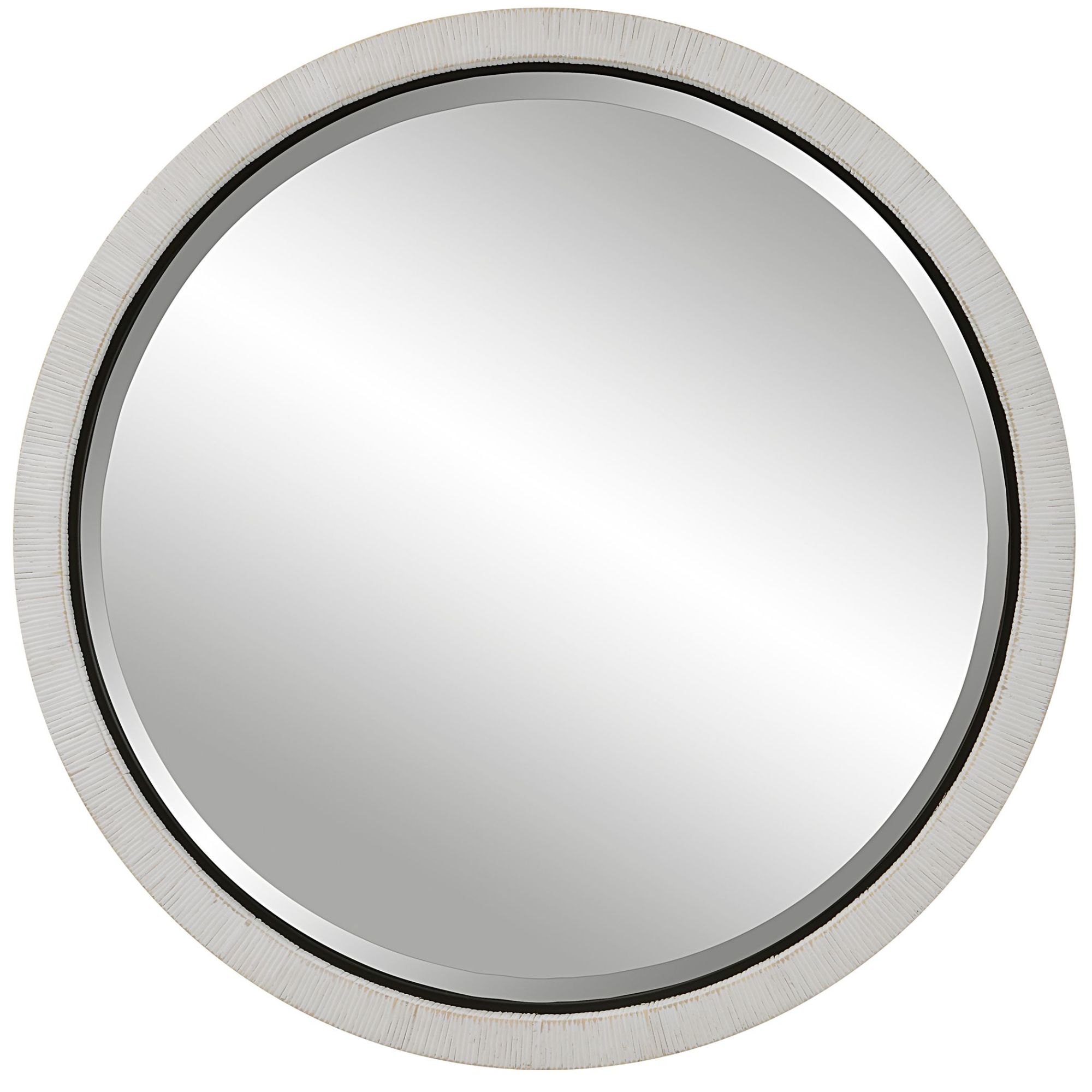 Photos - Wall Mirror Uttermost 09860 Granada 37-1/2" Diameter Circular Framed Accent Mirror Whitewash Home Decor Mirrors Accent Mirror 