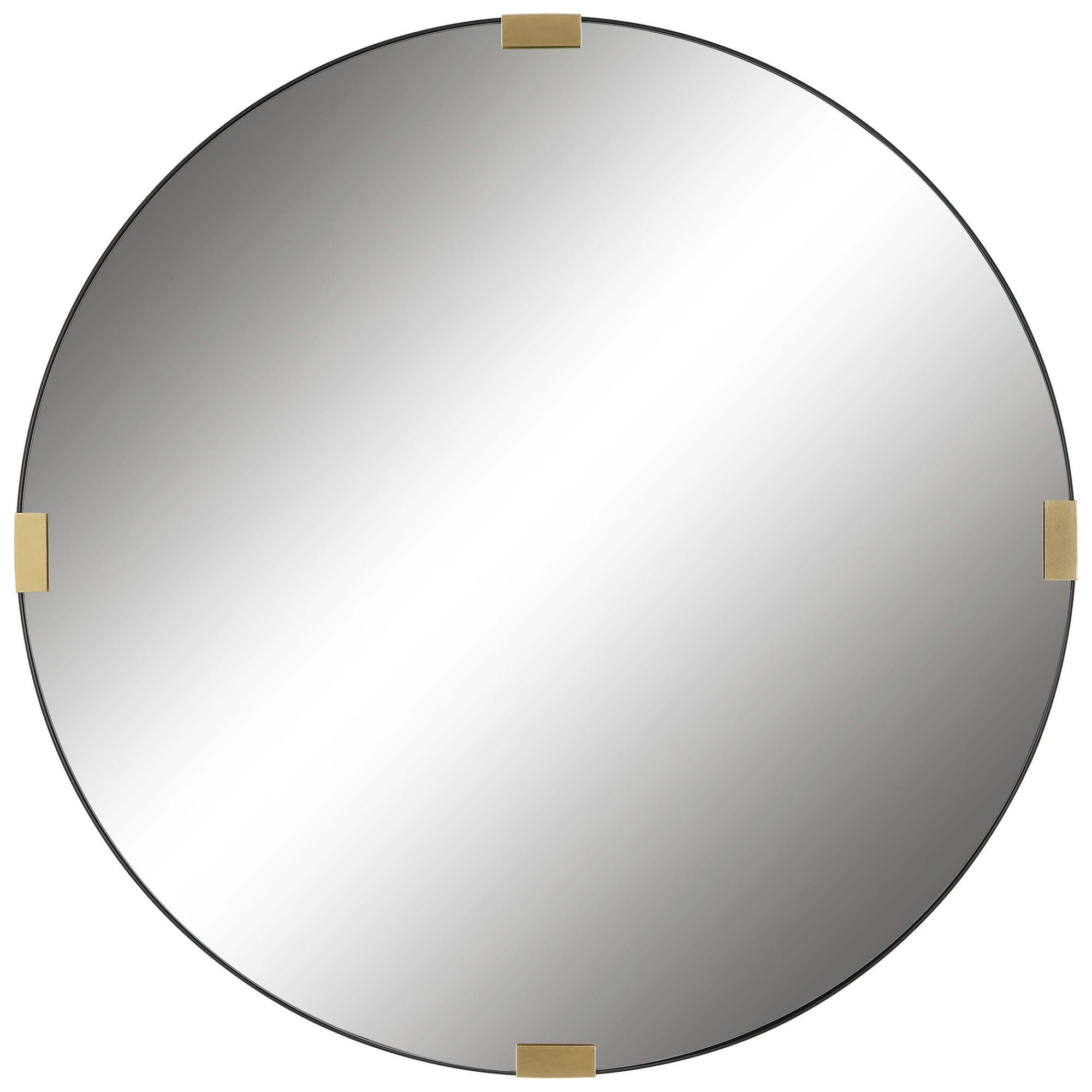 Photos - Wall Mirror Uttermost 09882 CLIP 42-1/2" Diameter Circular Framed Accent Mirror Satin Black Home Decor Mirrors Accent Mirror 
