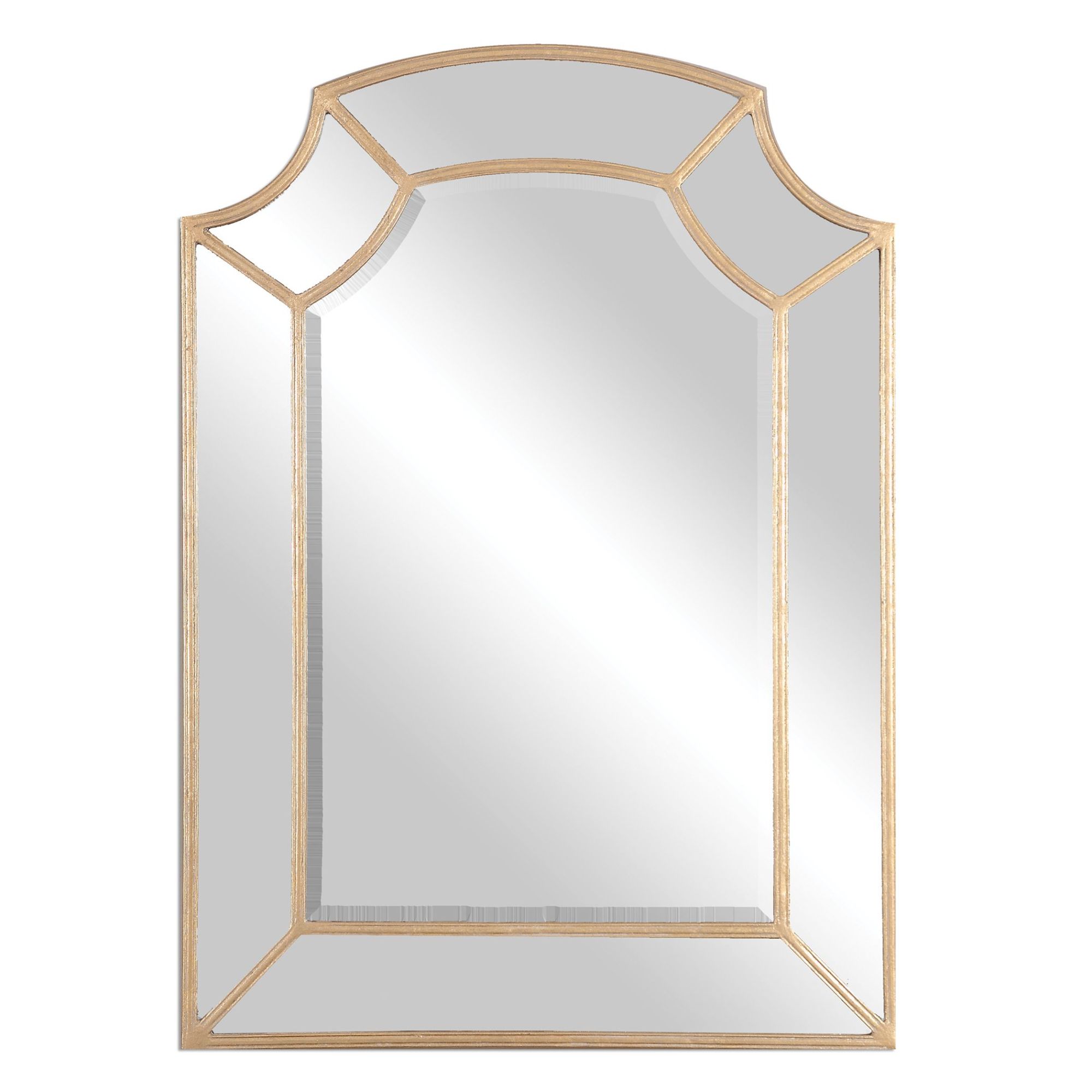 Photos - Wall Mirror Uttermost 12929 Francoli 32" W x 43-7/8" H Arched Metal Framed Accent Mirror Antiqued Gold Leaf Home Decor Mirrors Accent Mi 