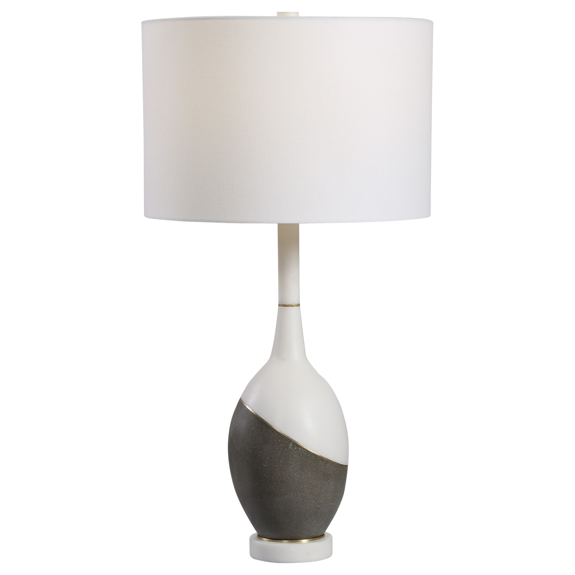 Photos - Desk Lamp Uttermost 28465 Tanali 29" Tall Concrete Table Lamp White / Charcoal Lamps Table Lamps 