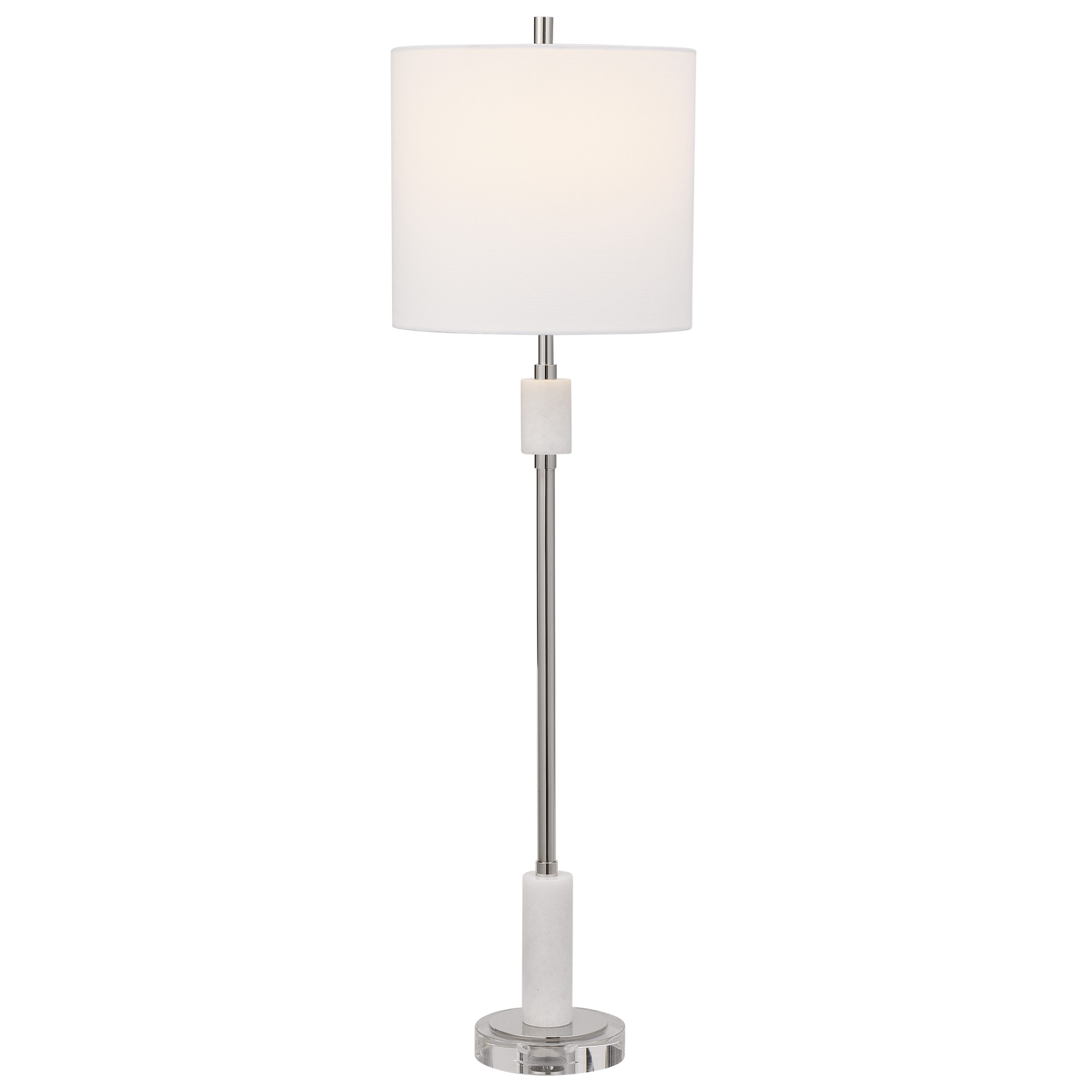 Photos - Desk Lamp Uttermost 29793-1 Sussex 35" Tall Table Lamp with Marble Accents Nickel Lamps Table Lamps 