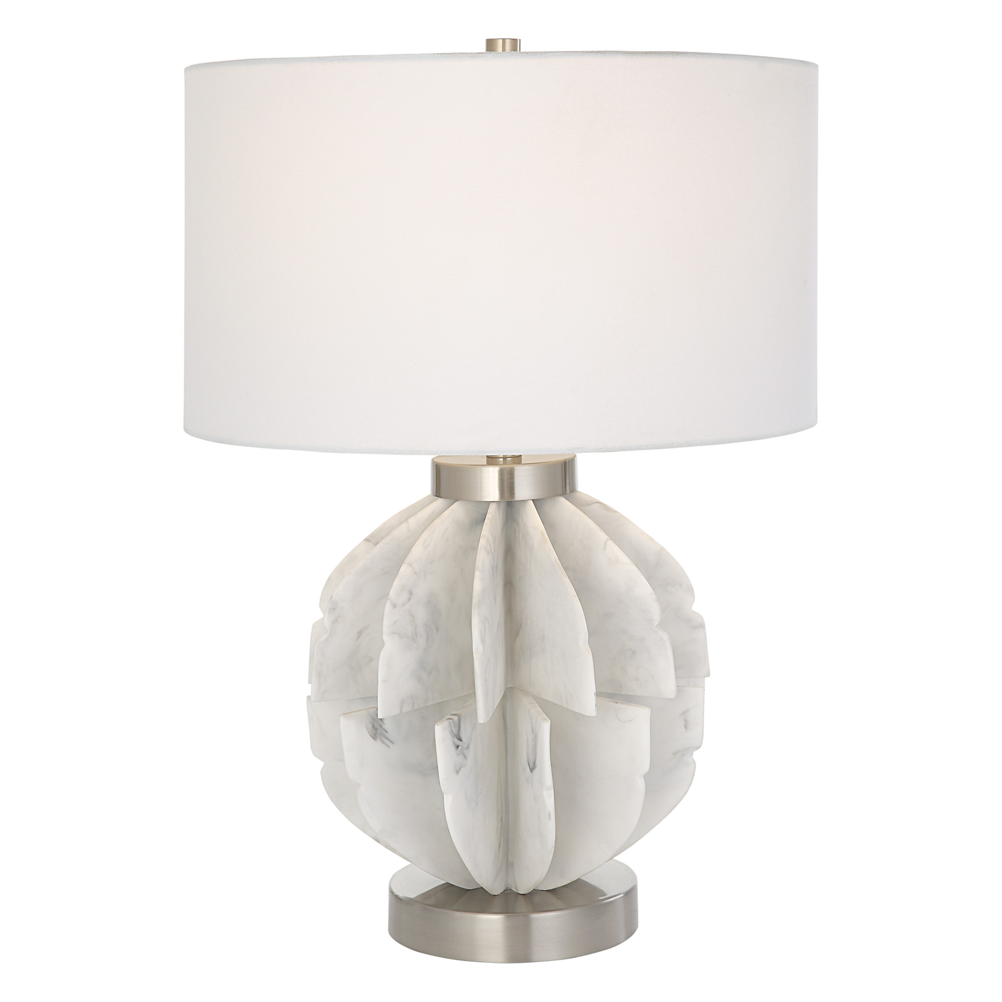 Photos - Desk Lamp Uttermost 30015-1 Repetition 25" Tall Marble Table Lamp White Lamps Table Lamps 