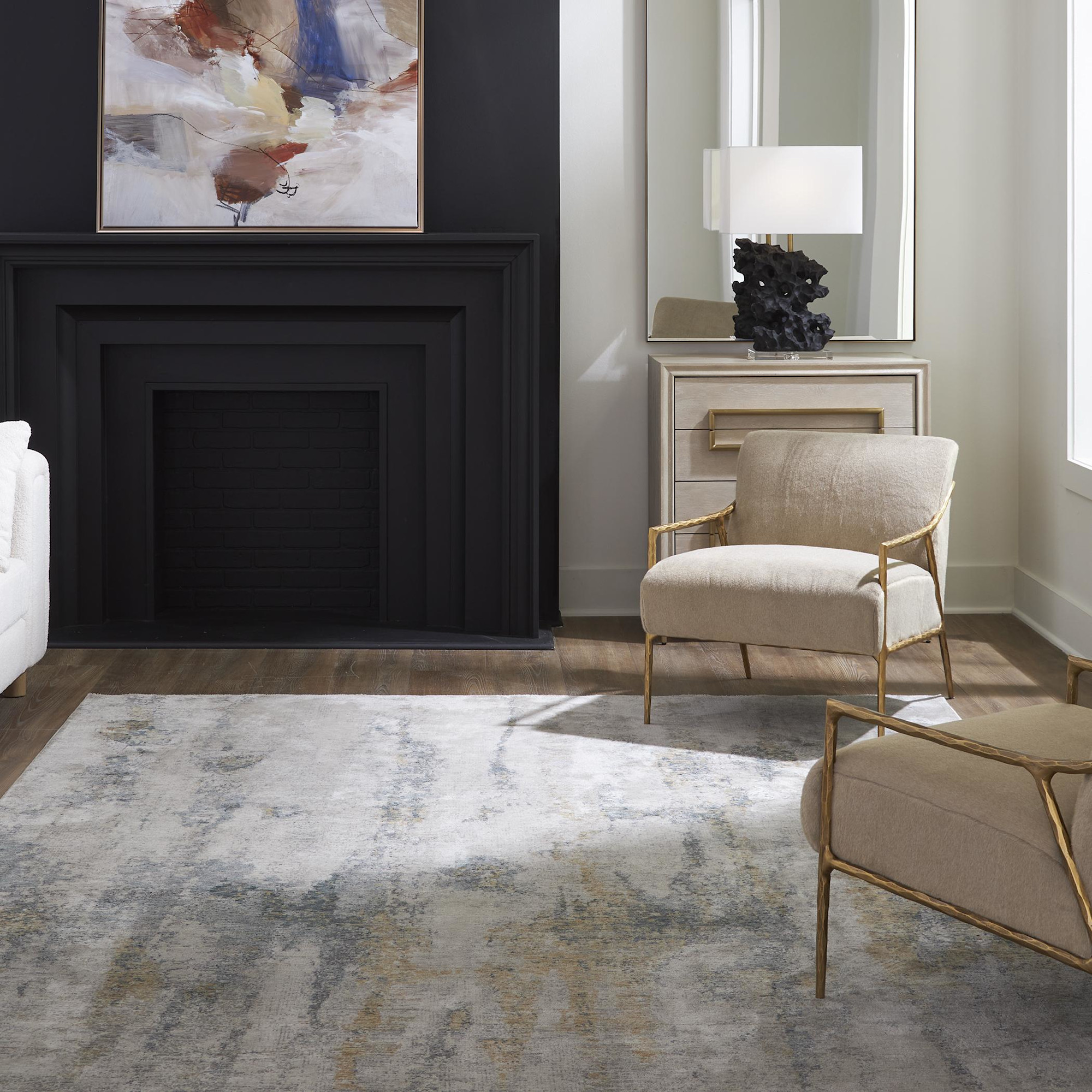 Photos - Area Rug Uttermost 71506-8 Ladoga 7-3/4' x 10-1/4' Polyester Abstract Indoor Rectangular  Cream Home Decor Rugs s 