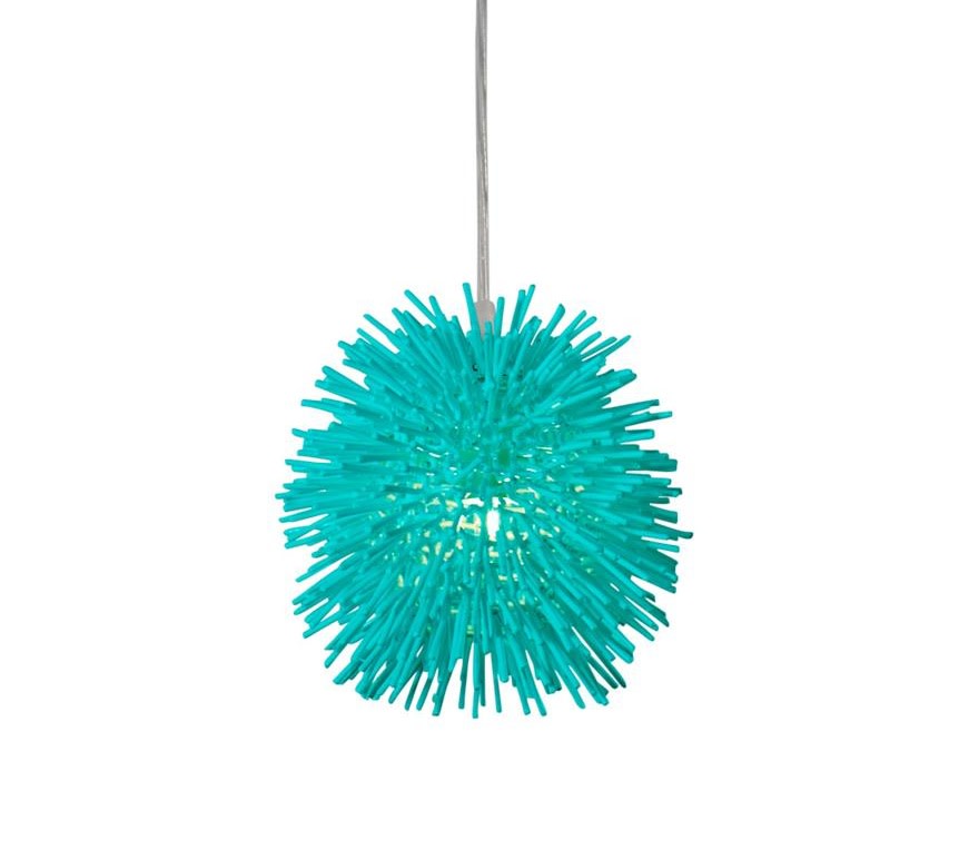 Photos - Chandelier / Lamp Wide Varaluz 169M01S Urchin Single Light 6-1/4"  Abstract Mini Pendant Aqua Velvet Indoor Lighting Pendants 169M01SAQ 
