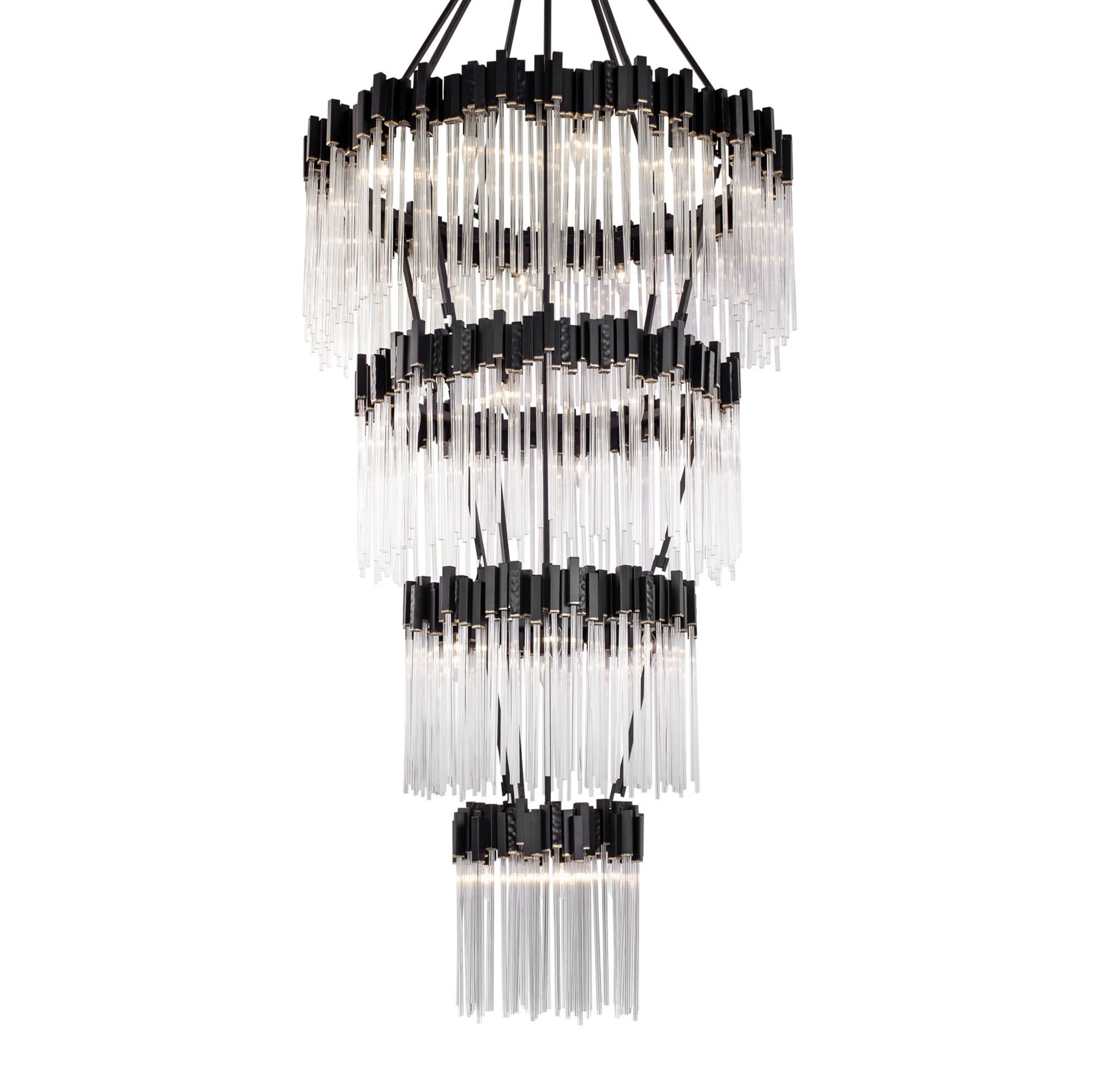 Photos - Chandelier / Lamp Varaluz 309C30 Matrix 30 Light 40" Wide Waterfall Chandelier Matte Black Indoor Lighting Chandeliers 309C30MBFG
