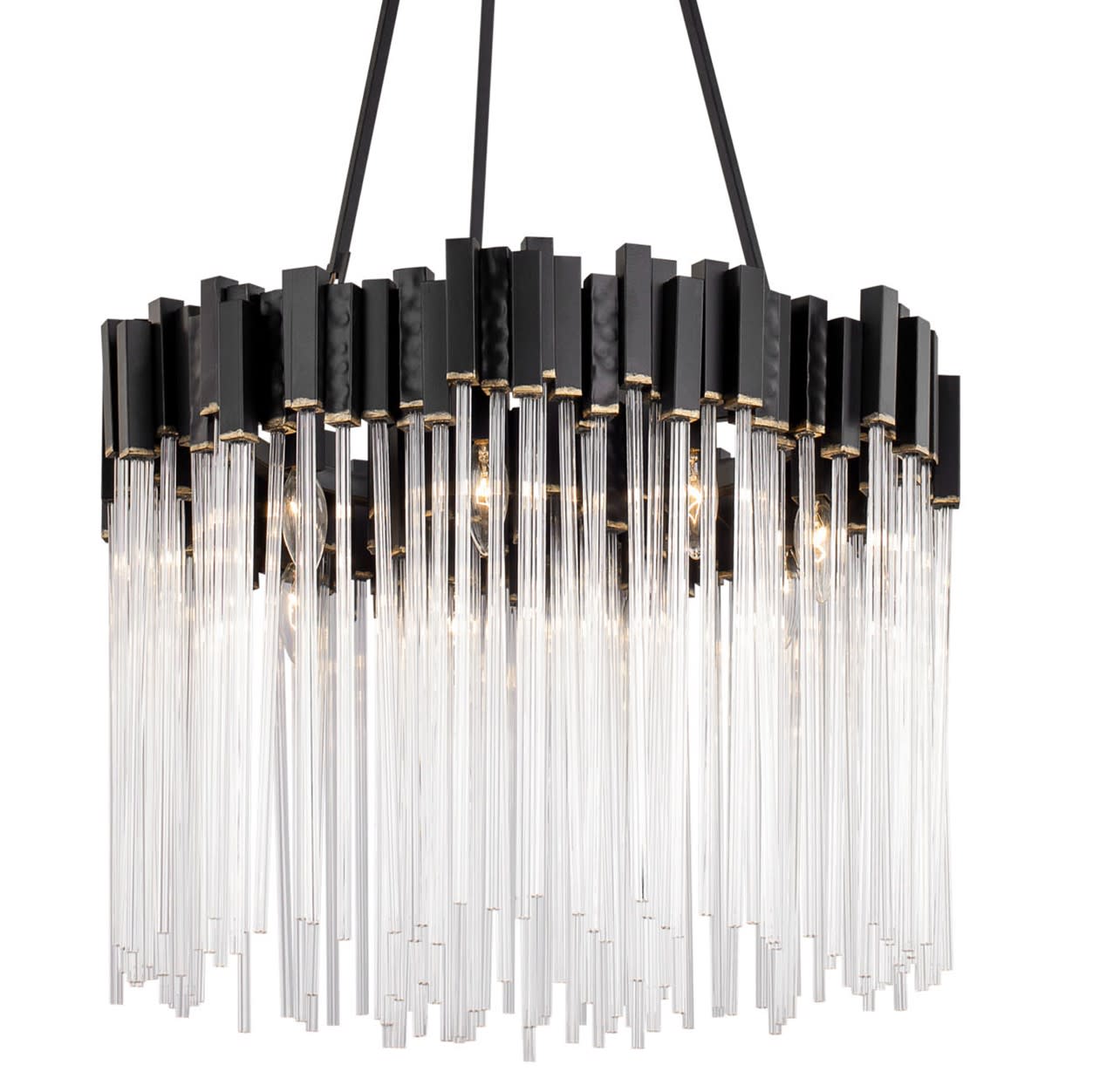 Photos - Chandelier / Lamp Varaluz 309P09 Matrix 9 Light 25" Wide Ring Chandelier Matte Black Indoor Lighting Chandeliers 309P09MBFG
