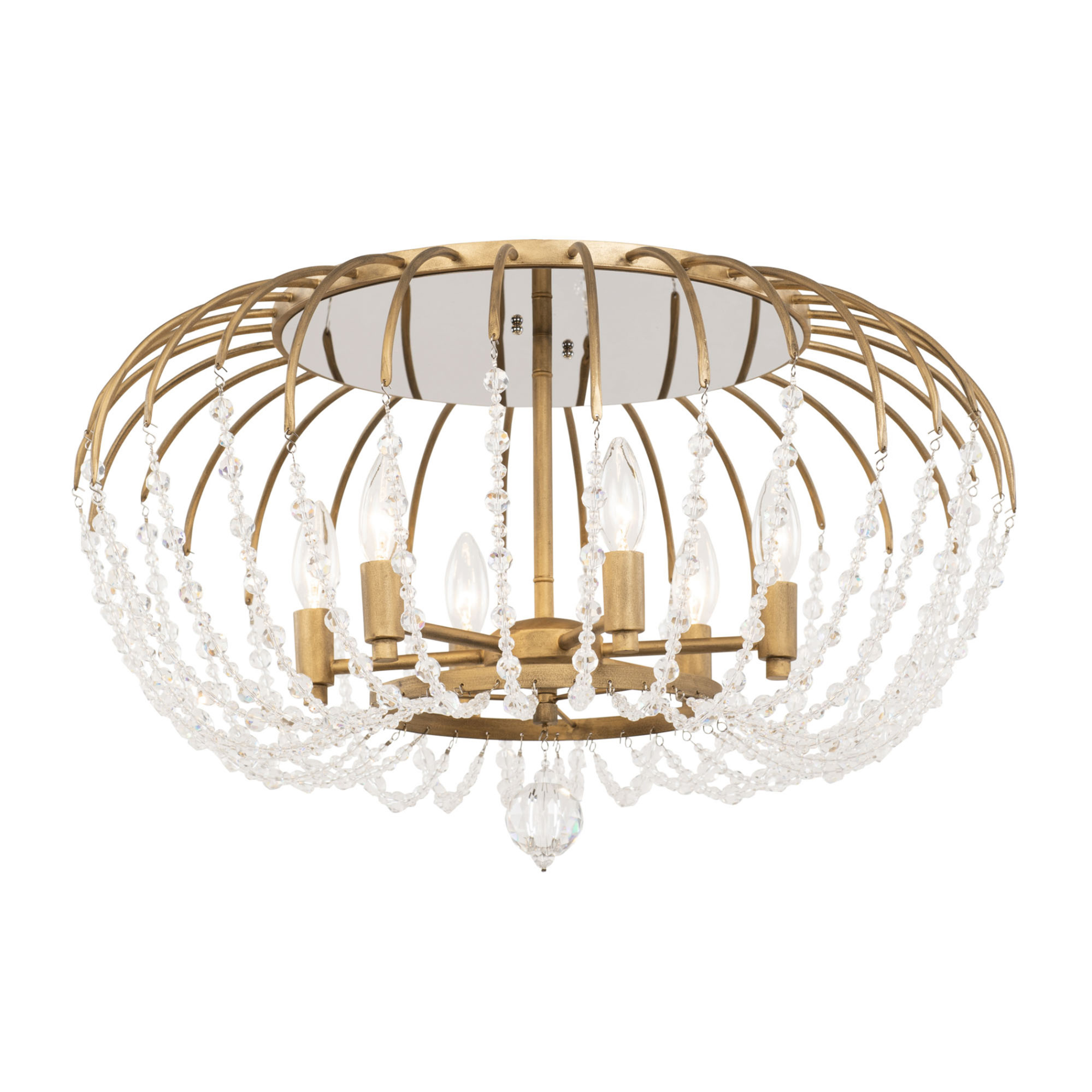 Photos - Chandelier / Lamp Wide Varaluz 343S06 Voliere 6 Light 25" Flush Mount Ceiling Fixture Havana Gold Indoor Lighting Ceiling Fixtures Flush Mount
