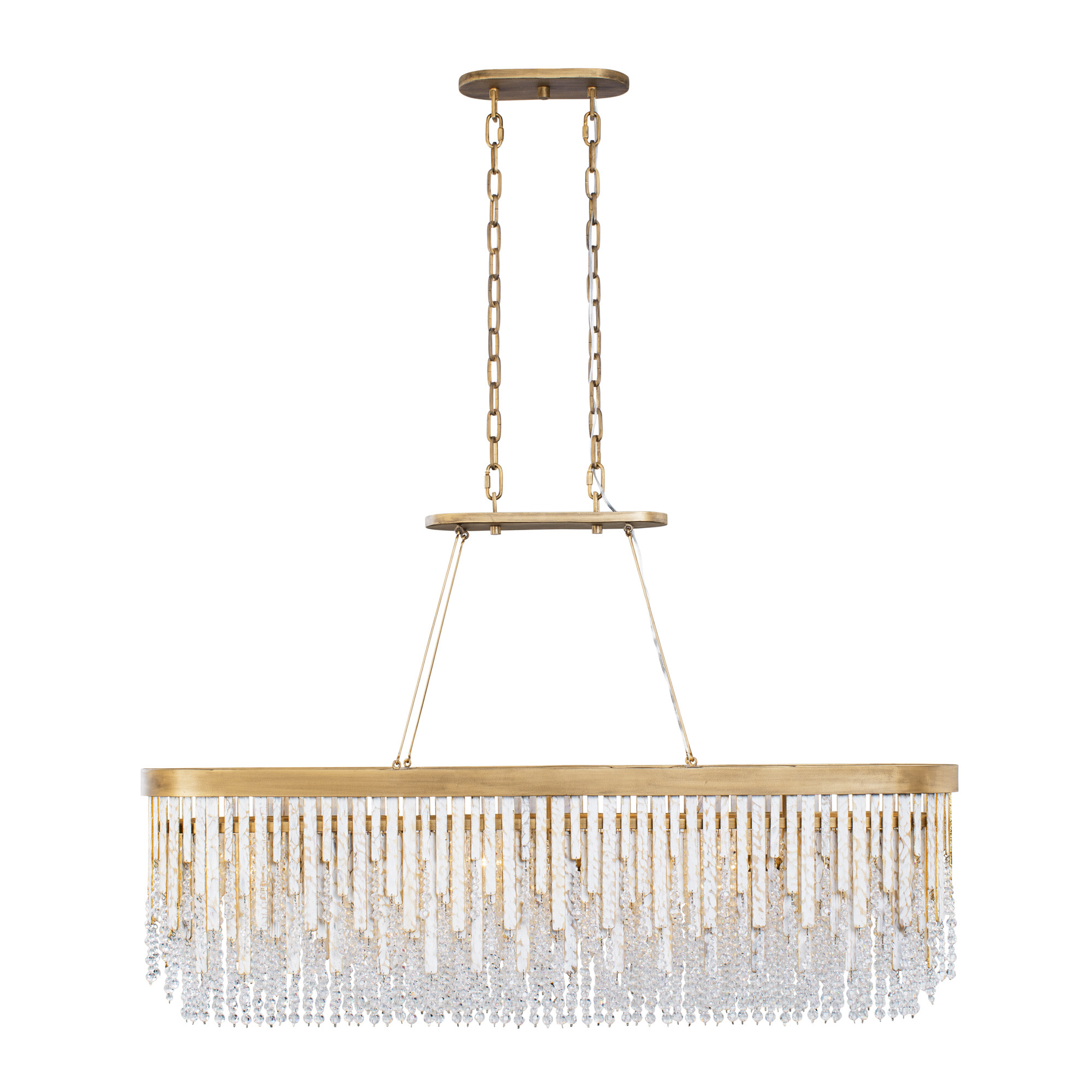 Photos - Chandelier / Lamp Varaluz 359N06 Lafayette 6 Light 48" Wide Crystal Linear Pendant Havana Gold Indoor Lighting Pendants 359N06HG
