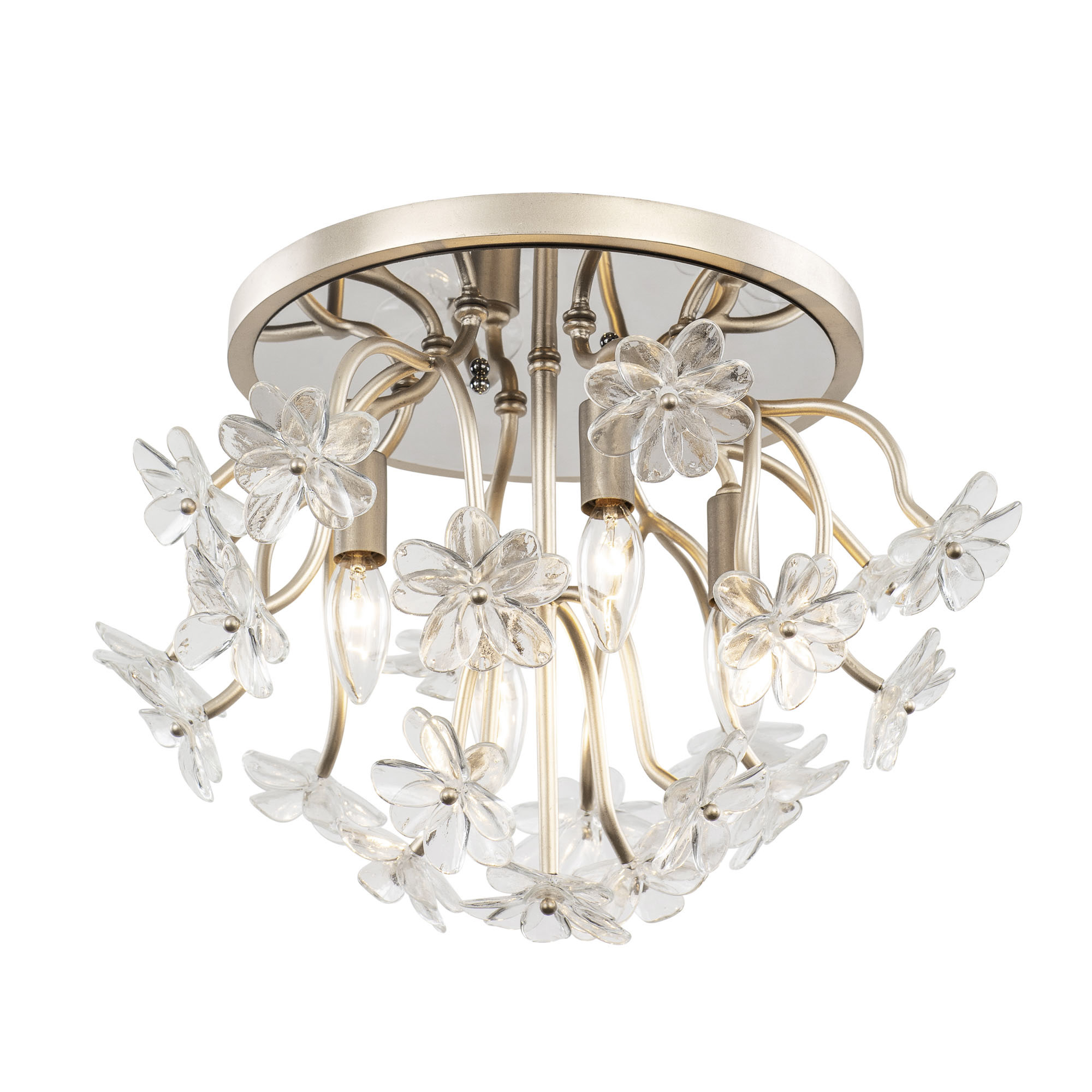 Photos - Chandelier / Lamp Varaluz 378S04 Wildflower 4 Light 19" Wide Flush Mount Ceiling Fixture Gold Dust / Artifact Indoor Lighting Ceiling Fixtures