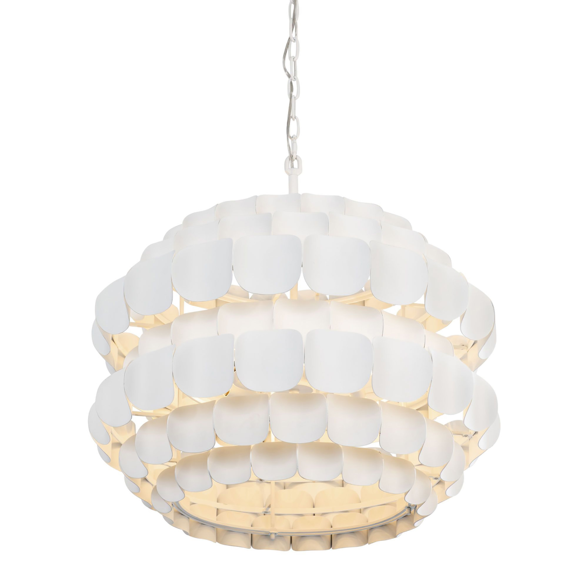 Photos - Chandelier / Lamp Wide Varaluz 382P06 Swoon 6 Light 27" Drum Chandelier Matte White Indoor Lighting Chandeliers 382P06MW