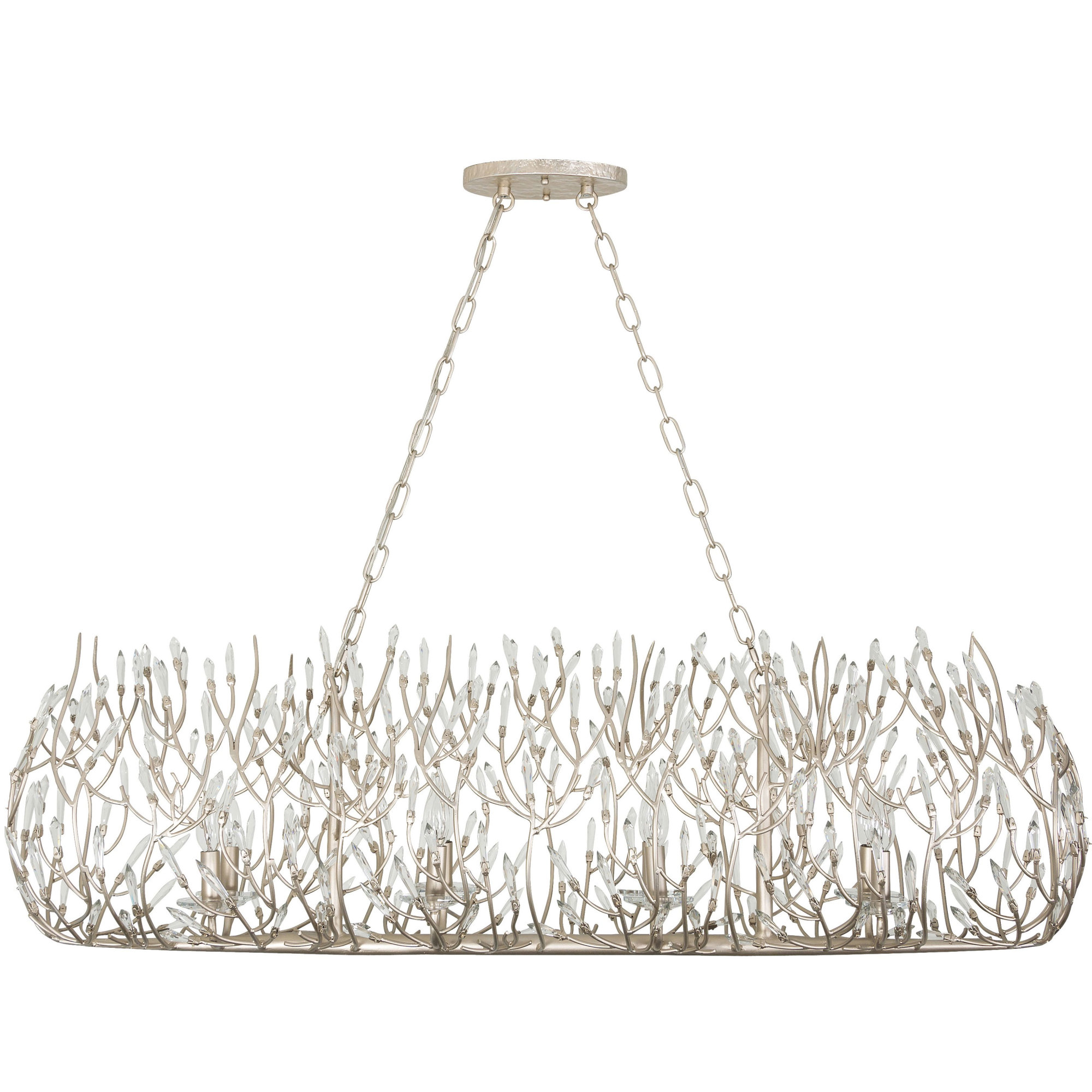 Photos - Chandelier / Lamp Varaluz 271N08 Bask 8 Light 48" Wide Crystal Linear Pendant Gold Dust Indoor Lighting Pendants 271N08GD