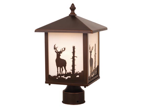 Photos - Floodlight / Street Light Vaxcel Lighting OP33585 Bryce 1 Light Outdoor Post Light Burnished Bronze Outdoor Lighting Post Lights Post Mount Post Light