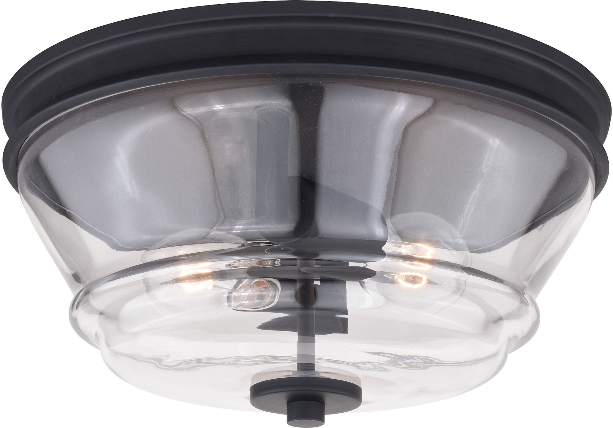 Photos - Chandelier / Lamp Toledo Vaxcel Lighting C0134  2 Light 13" Wide Flush Mount Bowl Ceiling Fixture Matte Black Indoor Lighting Ceiling Fixtures 