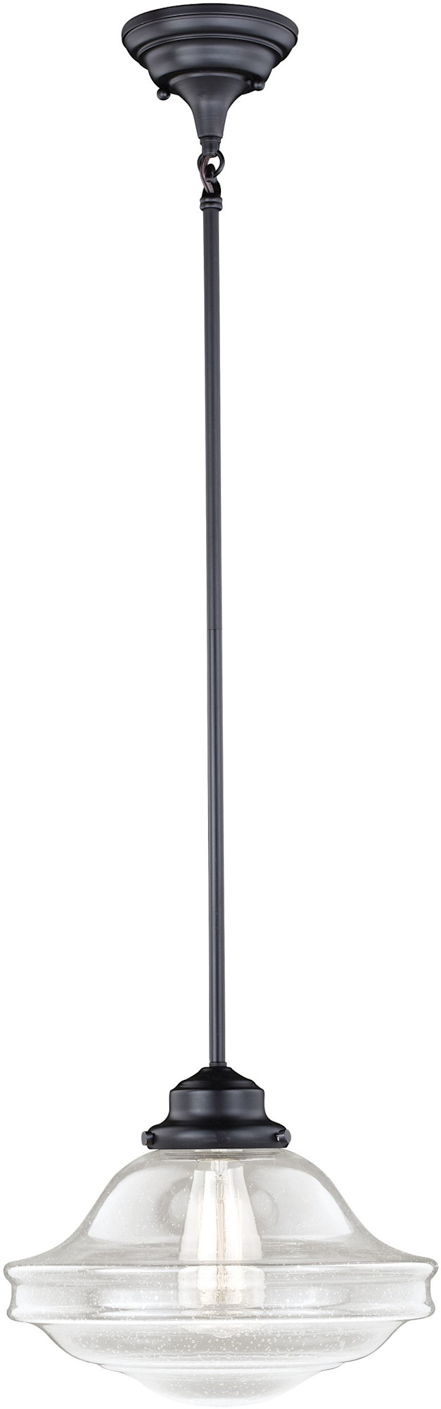 Photos - Chandelier / Lamp Vaxcel Lighting P0242 Huntley Single Light 12" Wide Pendant with A Glass Shade Oil Rubbed Bronze Indoor Lighting Pendants