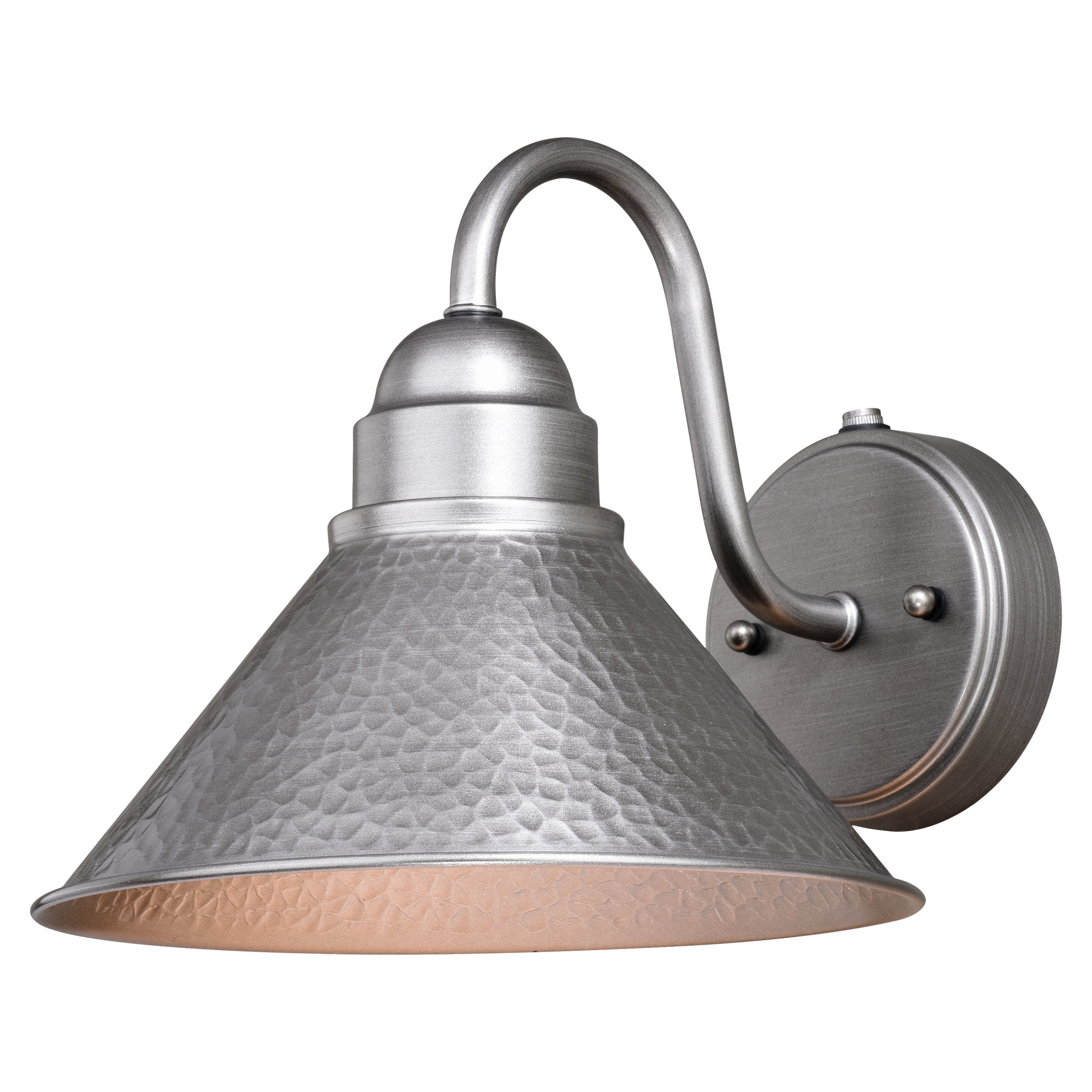 Photos - Floodlight / Street Light Outland Vaxcel Lighting T0197  Single Light 9" Tall Outdoor Wall Sconce with A Metal Shade Brushed Pewter Outdoor Lighting Wa 