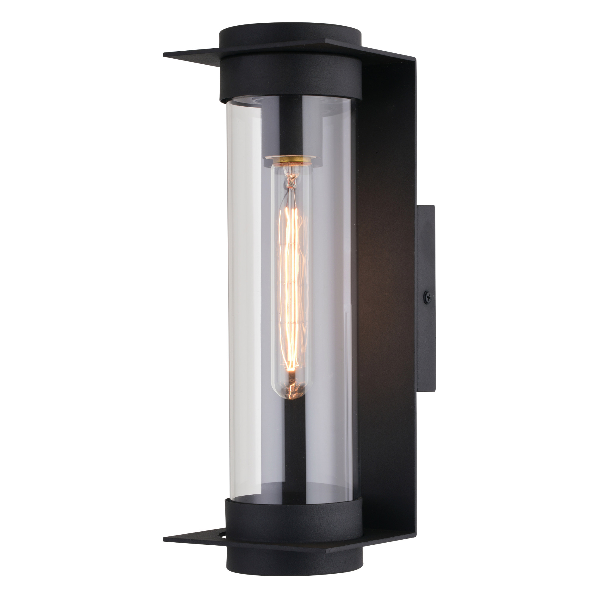 Photos - Floodlight / Street Light Vaxcel Lighting T0711 Brighton Park 14" Tall Wall Sconce Textured Black Outdoor Lighting Wall Sconces