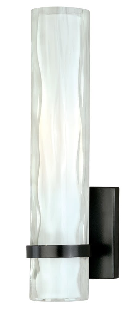 Photos - Chandelier / Lamp Vaxcel Lighting W0049 Vilo 14" Tall Bathroom Sconce with Water Glass and Frosted Glass Shade Oil Rubbed Bronze Indoor Lighti