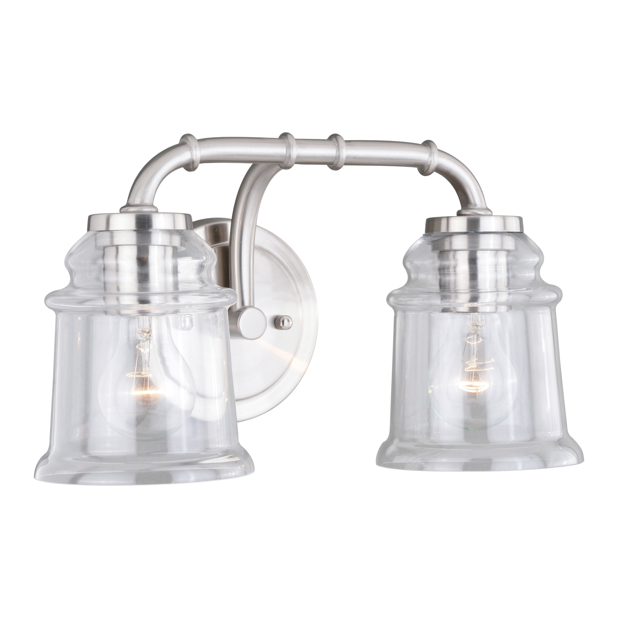 Photos - Chandelier / Lamp Toledo Vaxcel Lighting W0240 2 Light 15" Wide Vanity Light Satin Nickel Indoor Lighting Bathroom Fixtures Vanity Light