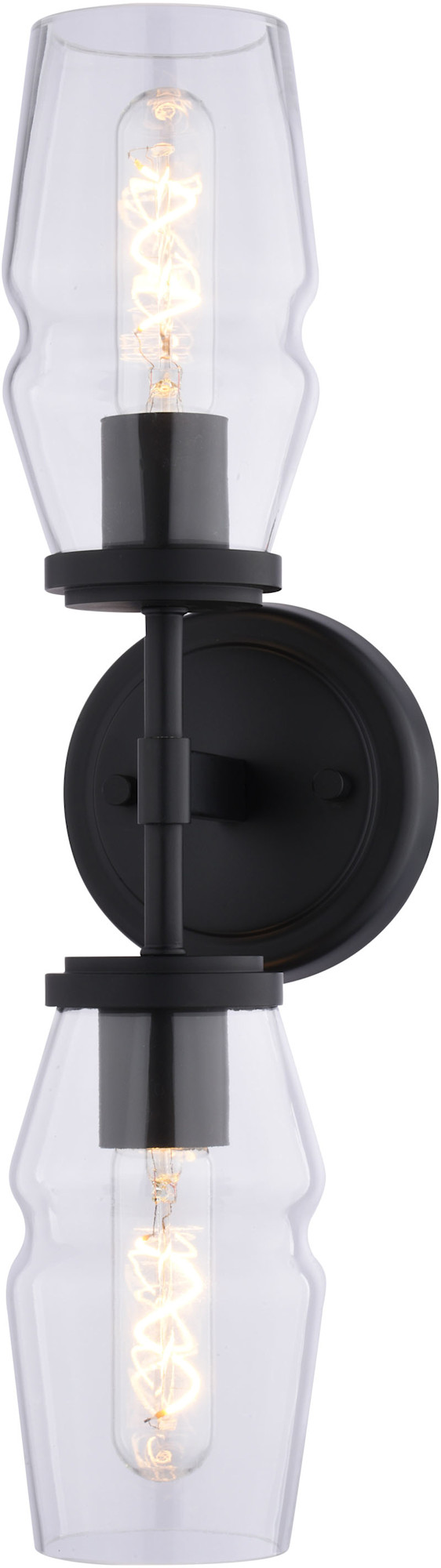 Photos - Chandelier / Lamp Warren Oil Vaxcel Lighting W0531 Warren 2 Light 19" Tall Wall Sconce Matte Black Indoor Lighting Wall Sconces 