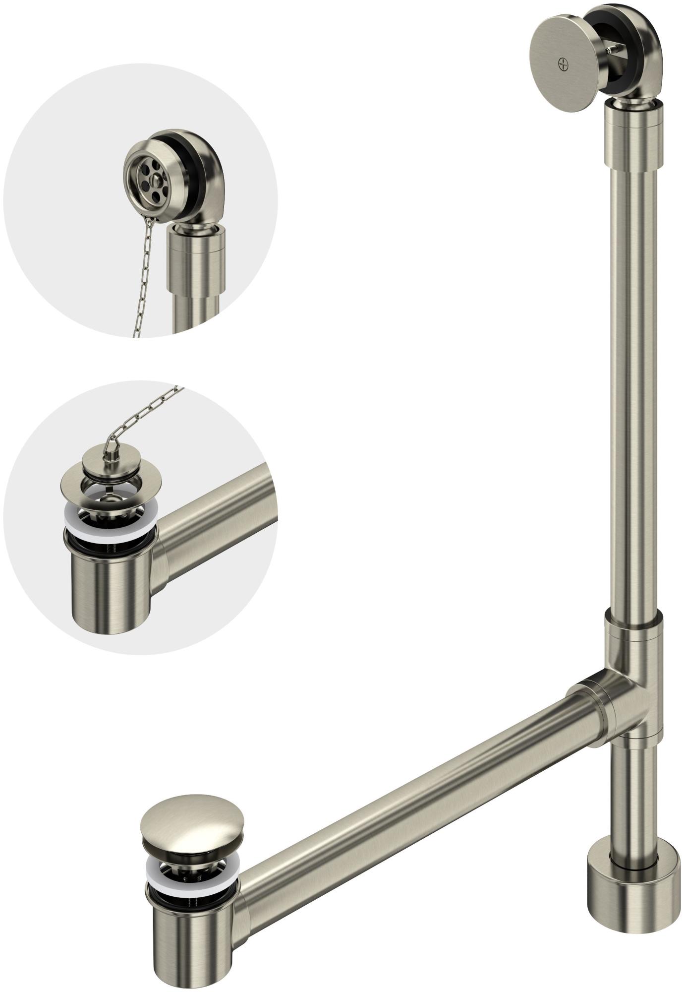 Photos - Pipe Trap Victoria & Albert Victoria and Albert K-50 1-1/2" Free Standing Tub Drain Kit for Above-Floor Installation - with Overflow Brushed Nickel Bath 