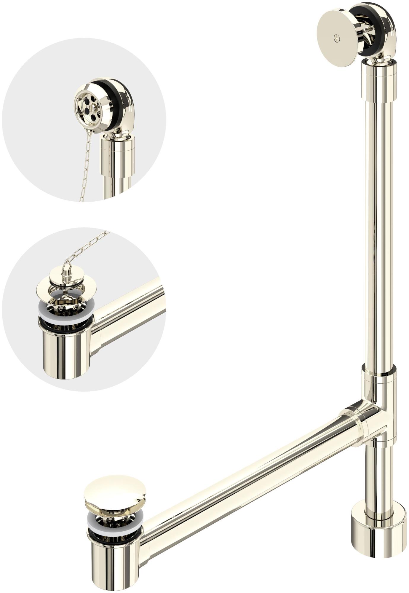 Photos - Pipe Trap Victoria & Albert Victoria and Albert K-50 1-1/2" Free Standing Tub Drain Kit for Above-Floor Installation - with Overflow Polished Nickel Bat 