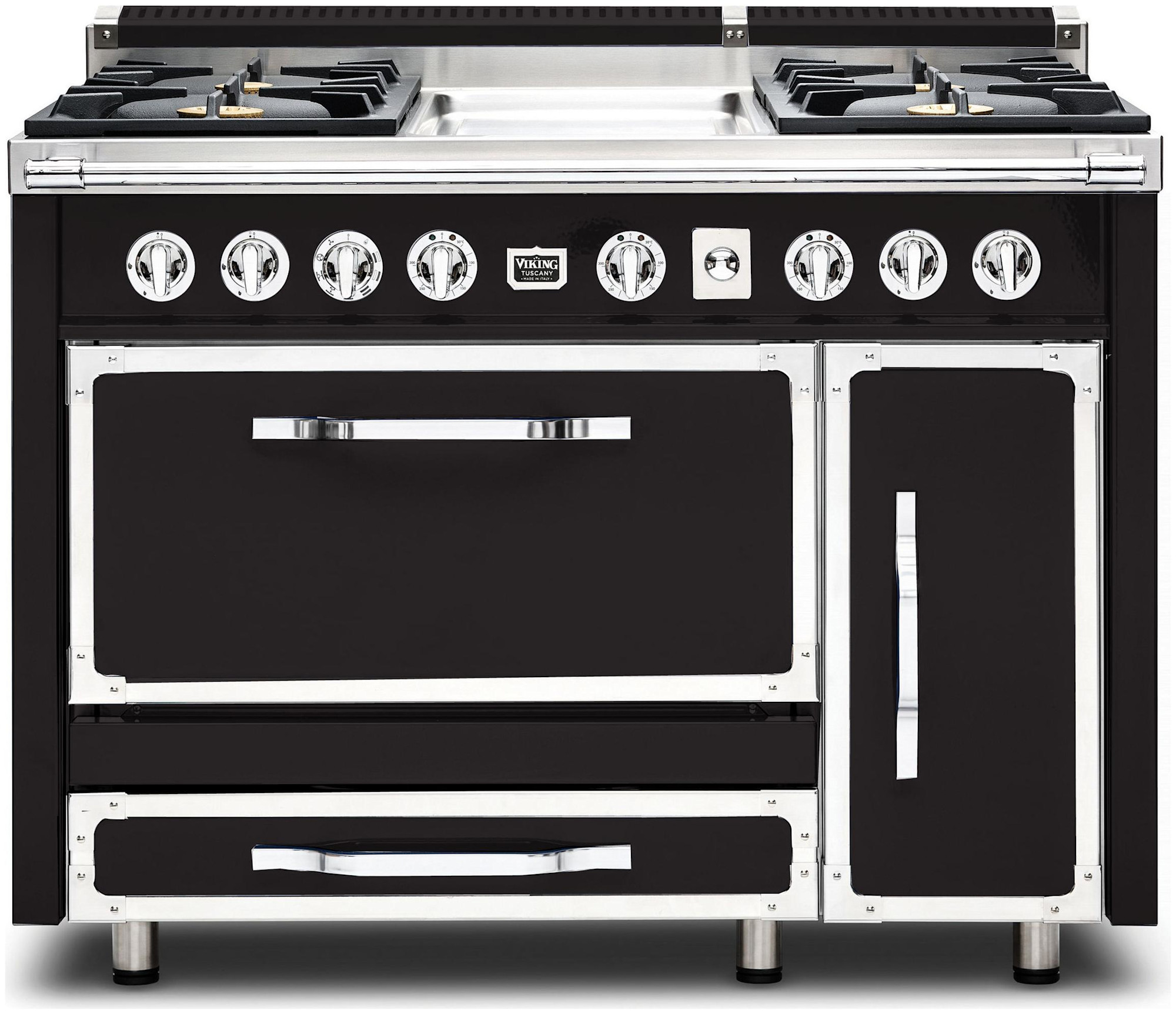 Viking TVDR4814G Tuscany 48" Dual Fuel Range with 4 Burners and Electric Griddle Onyx Cooking Appliances Ranges Dual Fuel Ranges