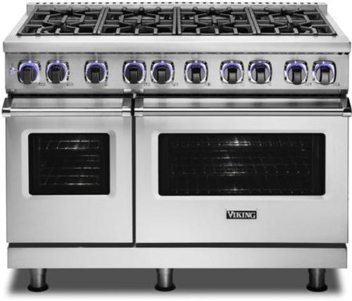 Photos - Cooker VIKING VDR74828B 48 Inch Wide 7.3 Cu. Ft. Free Standing Natural Gas Dual Fuel Range Stainless Steel Cooking Appliances Range 