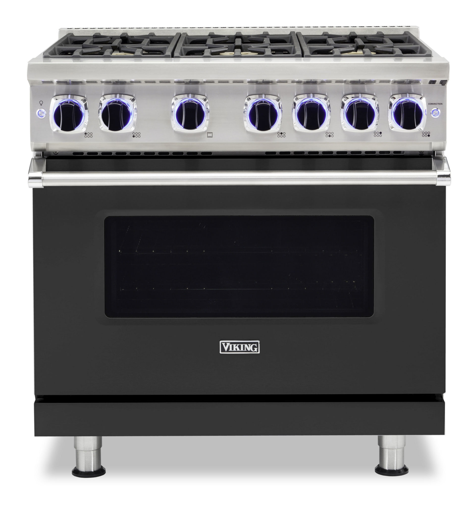 Viking VGR73626B 36 Inch Wide 5.1 Cu. Ft. Free Standing Natural Gas Range Cast Black Cooking Appliances Ranges Gas Ranges