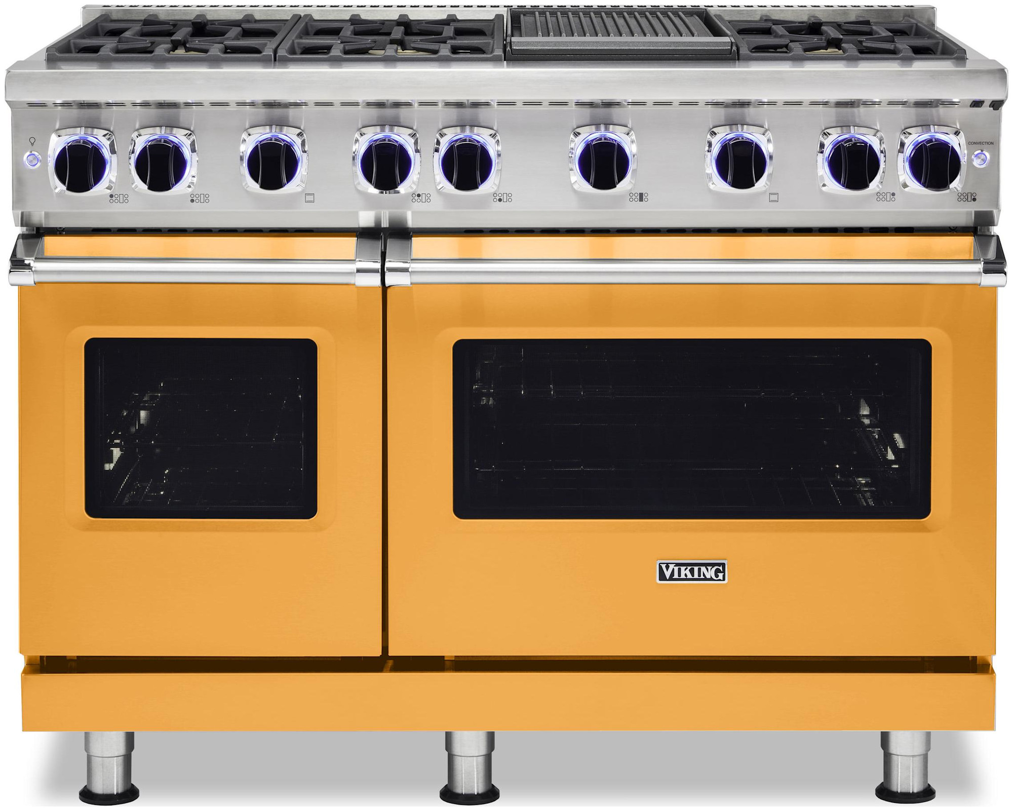 Viking VGR74826G 48 Inch Wide 6.1 Cu. Ft. Free Standing Natural Gas Range with Griddle Daffodil Cooking Appliances Ranges Gas Ranges
