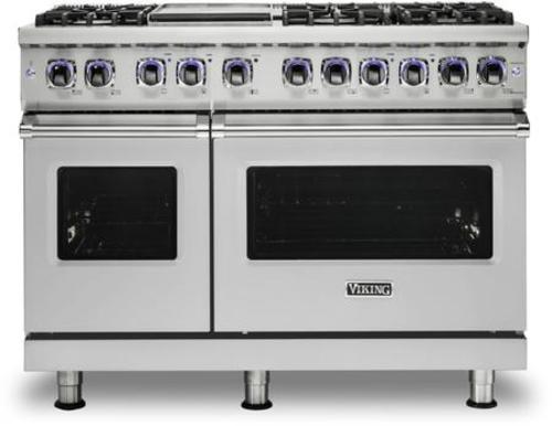 Photos - Cooker VIKING VGR74826GLP 7 Series 48 Inch Wide 6.1 Cu. Ft. Free Standing Liquid Propane Range with Griddle Stainless Steel Cooking 