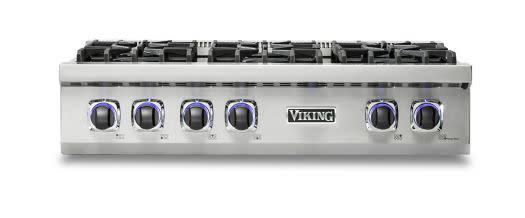 Viking VRT7366B 36 Inch Wide 6 Burner Gas Rangetop with Sealed Burners Stainless Steel Cooking Appliances Cooktops Gas Rangetops