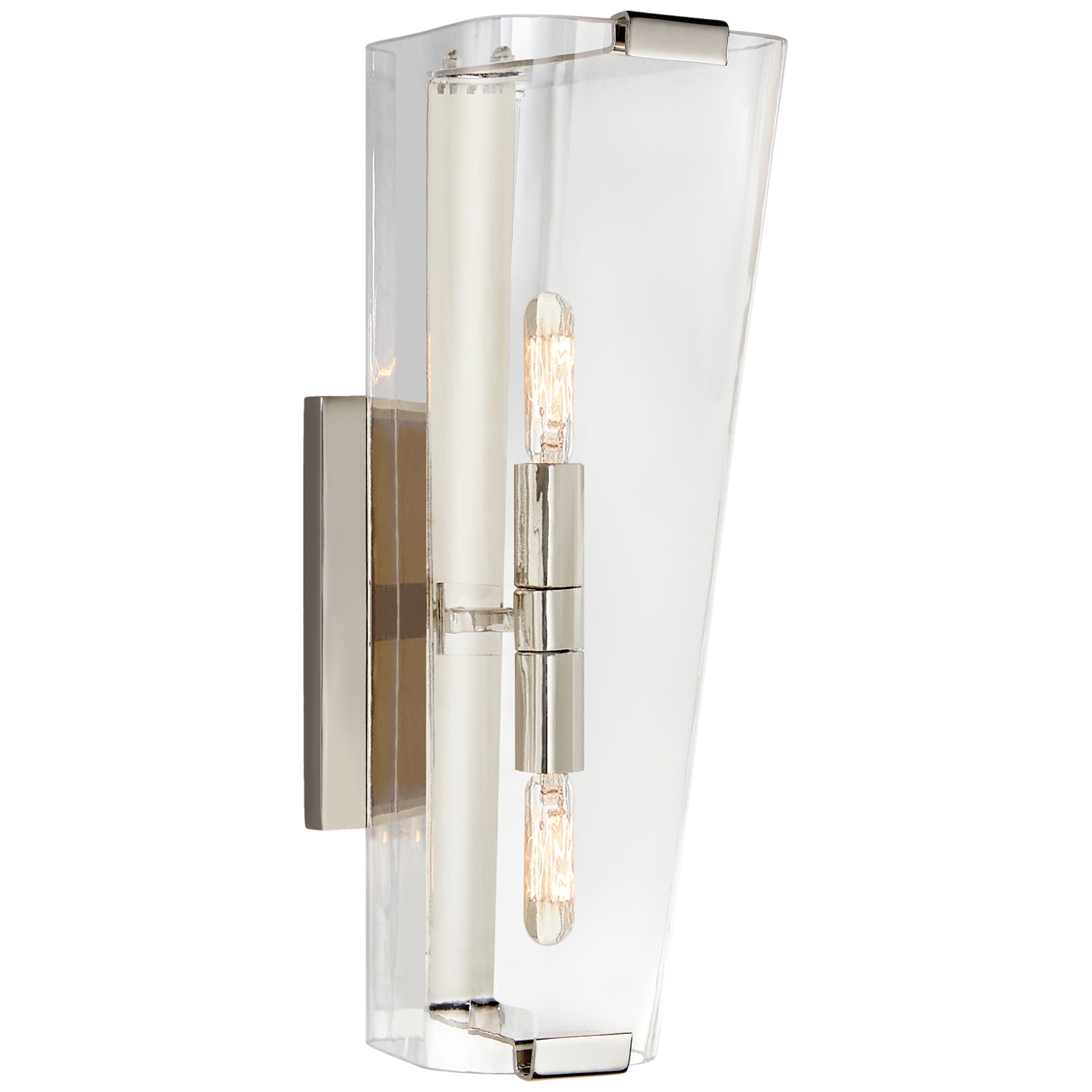 Photos - Chandelier / Lamp Alpine Visual Comfort ARN2310  16" Single Sconce by AERIN Polished Nickel / Clear Glass Indoor Lighting Wall Sconces ARN 2310 