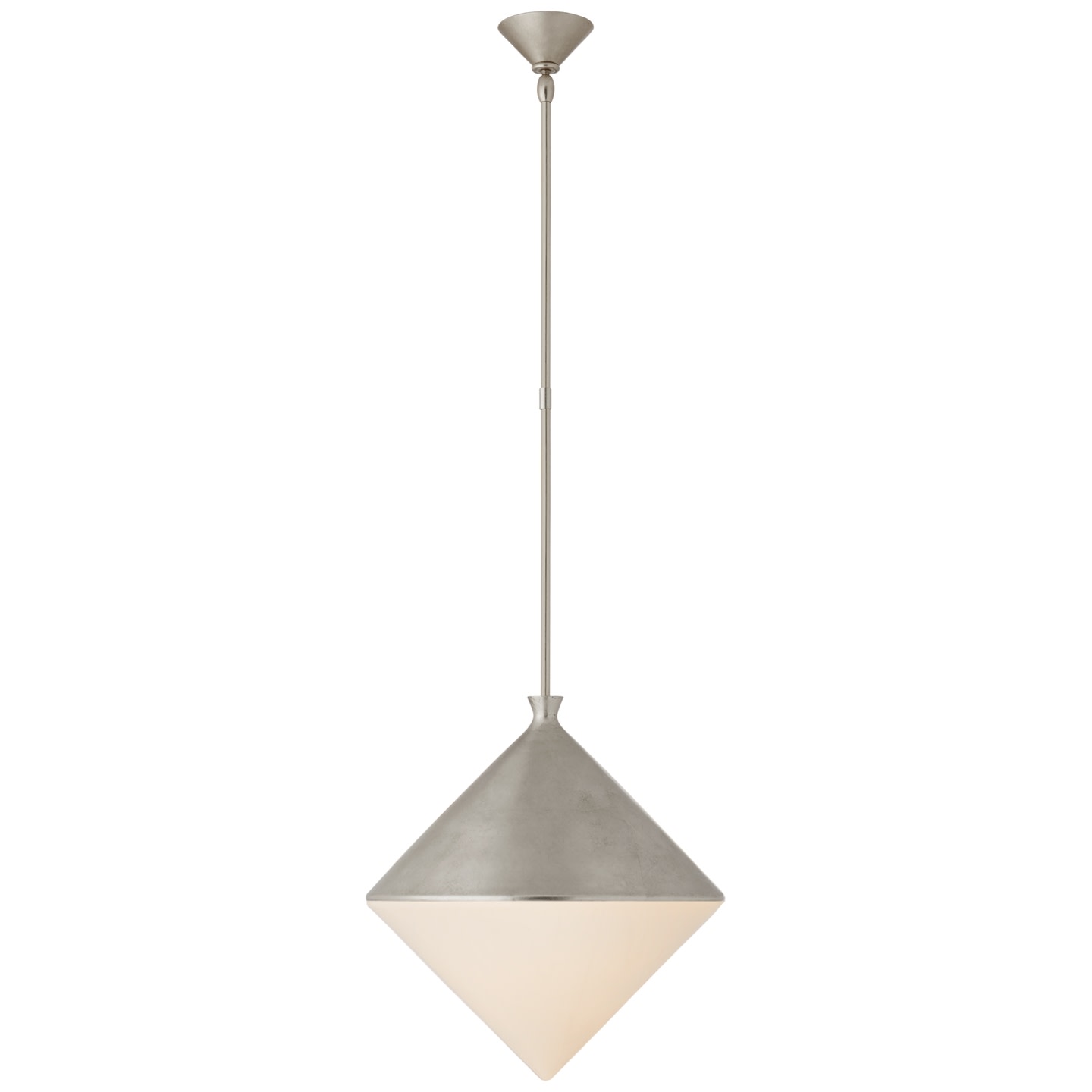 Photos - Chandelier / Lamp Leaf Visual Comfort ARN5357 Sarnen 18" Large Pendant with White Glass by AERIN Burnished Silver  Indoor Lighting Pendants ARN 