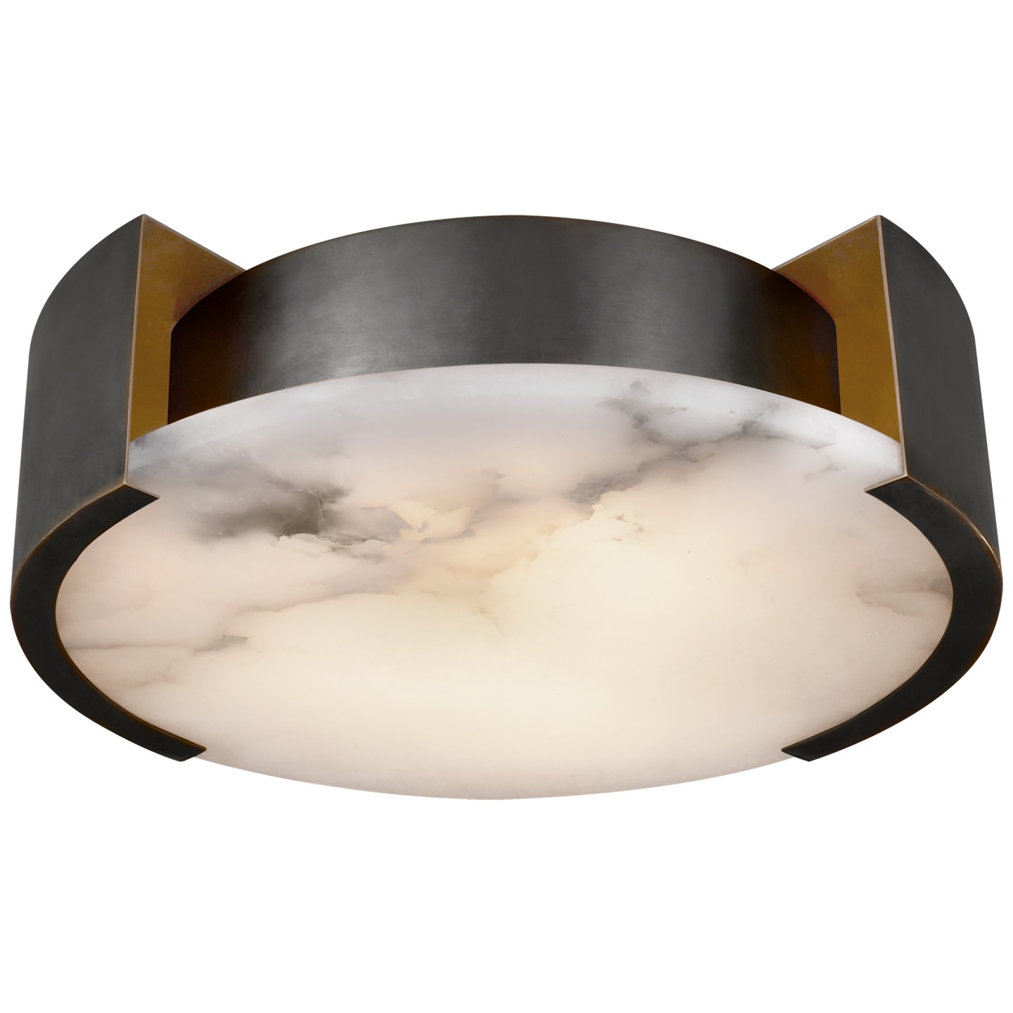Photos - Chandelier / Lamp Kelly Tires Visual Comfort KW4012 Melange 14" Small Flush Mount with Alabaster Shade by Kelly Wearstler Bronze Indoor Lighting Ceiling F 
