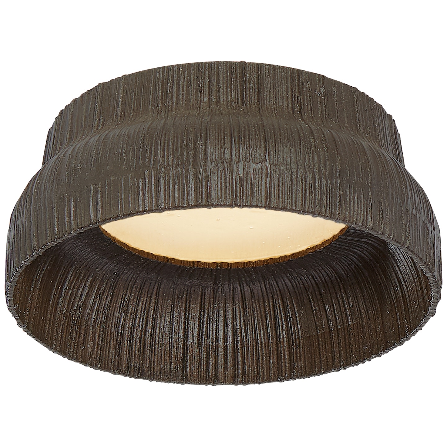 Photos - Chandelier / Lamp Utopia Visual Comfort KW4030  5" Solitaire LED Flush Mount with Fractured Glass Trim Aged Iron Indoor Lighting Ceiling Fixtur 