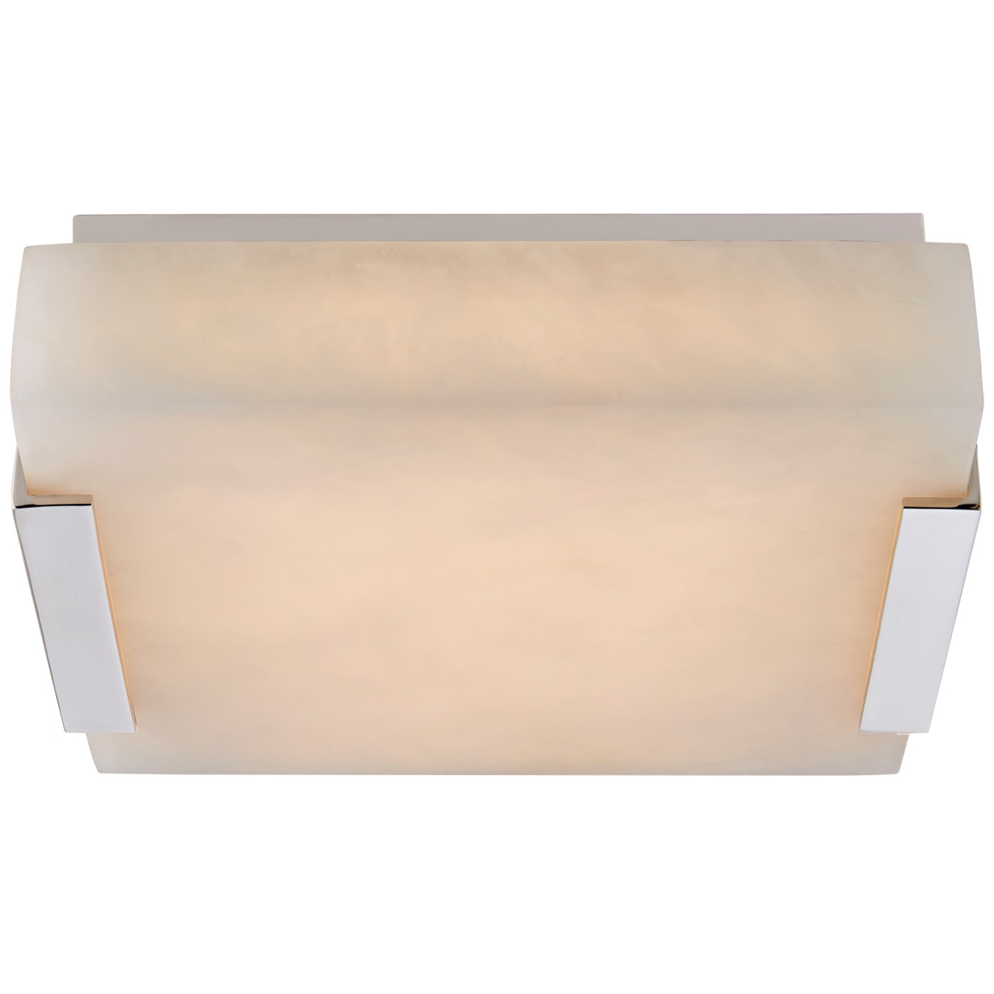 Visual Comfort KW4114 Covet 8" Small Flush Mount with Alabaster Shade by Kelly Wearstler Polished Nickel Indoor Lighting Ceiling Fixtures Flush Mount