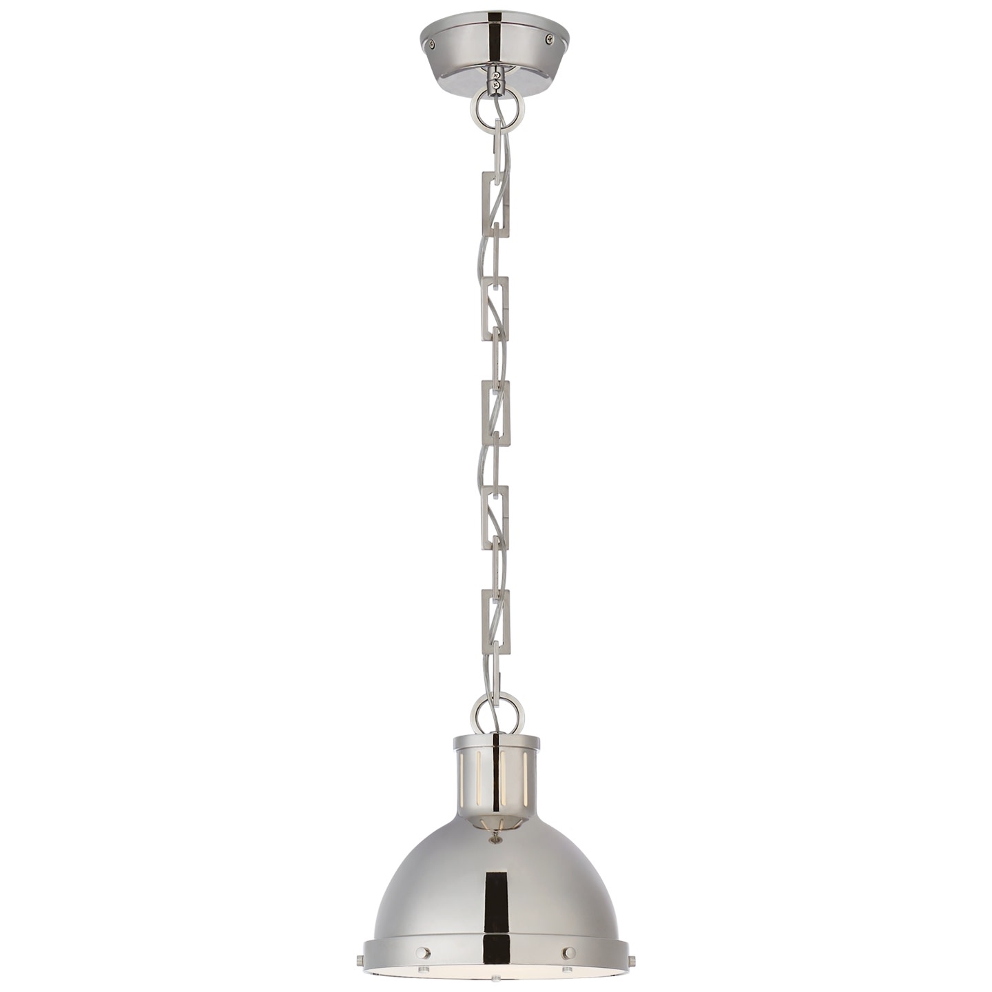 Photos - Chandelier / Lamp Thomas Visual Comfort TOB5068 Hicks 9" Small Pendant with Acrylic Diffuser by  O'Brien Polished Nickel Indoor Lighting Pendan 