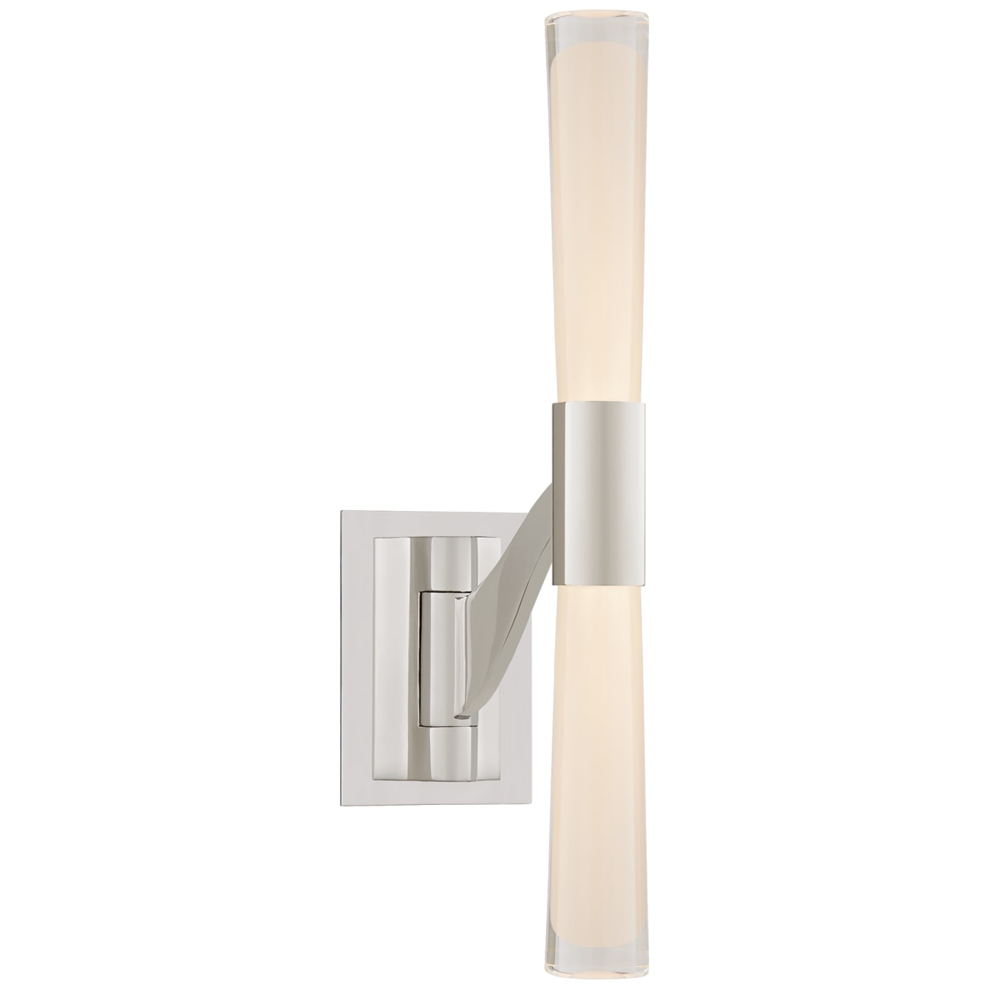 Photos - Chandelier / Lamp NICKEL Visual Comfort ARN2470 Brenta 19" LED Single Articulating Sconce with White Glass by AERIN Polished  Indoor Lighting W 