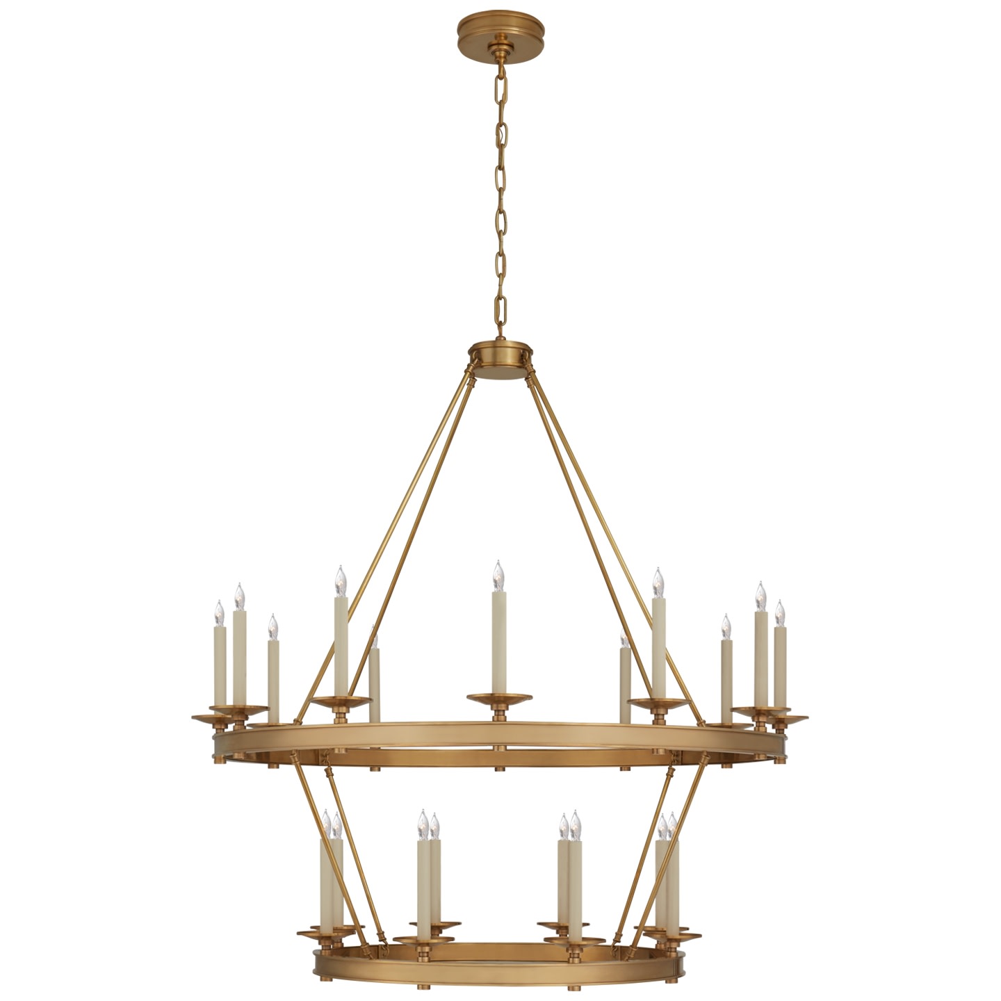 Photos - Chandelier / Lamp Myers Visual Comfort CHC1607 Launceton 43" Large Two Tiered Chandelier By Chapman &  Antique Burnished Brass Indoor Lighting 