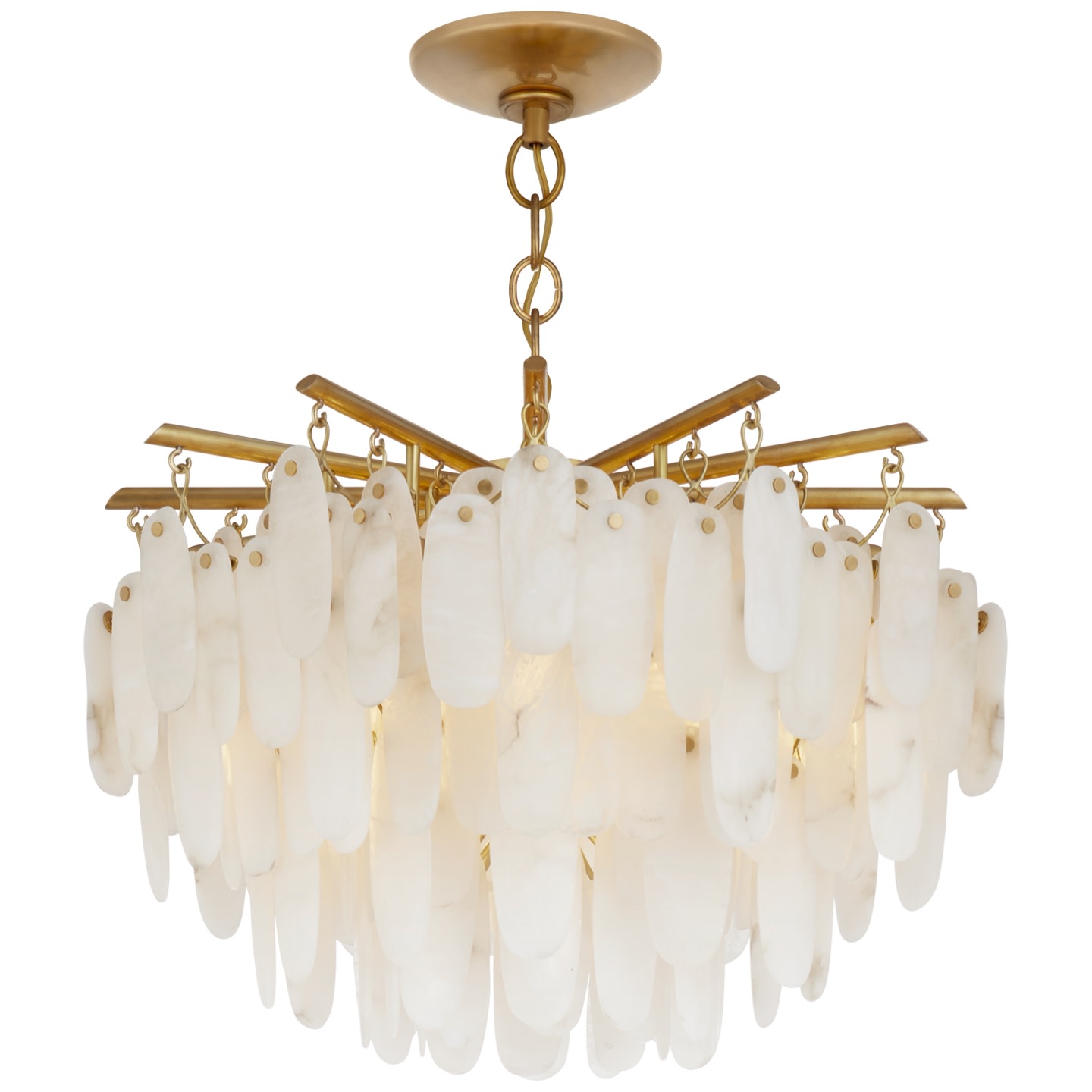 Photos - Chandelier / Lamp Cora Visual Comfort CHC4910  25" Large Cascading Alabaster Semi-Flush Mount by Chapman & Myers Antique Burnished Brass Indoor 