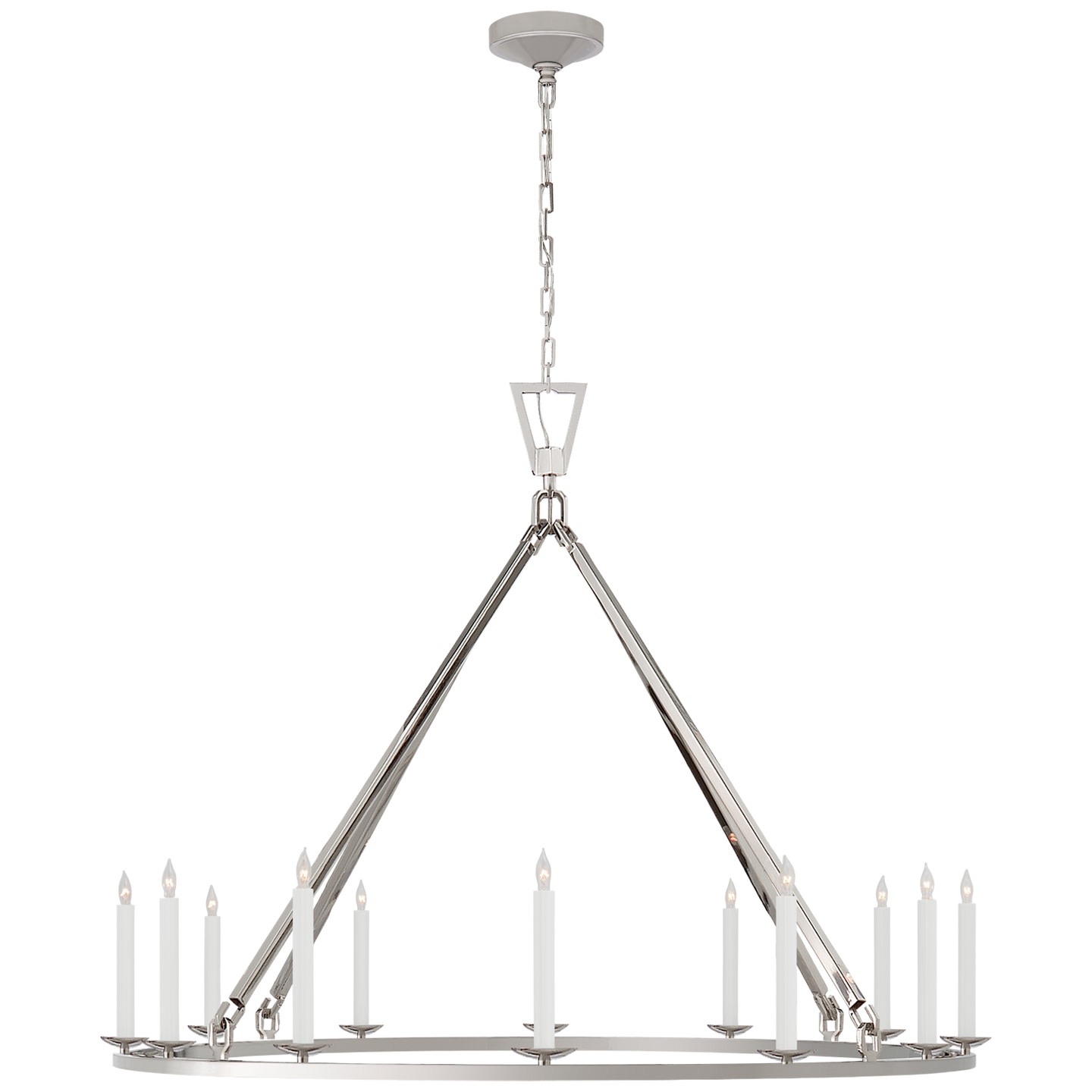 Photos - Chandelier / Lamp Extra Visual Comfort CHC5173 Darlana 50"  Large Single Ring Chandelier by Chapman & Myers Polished Nickel Indoor Lighting Cha 