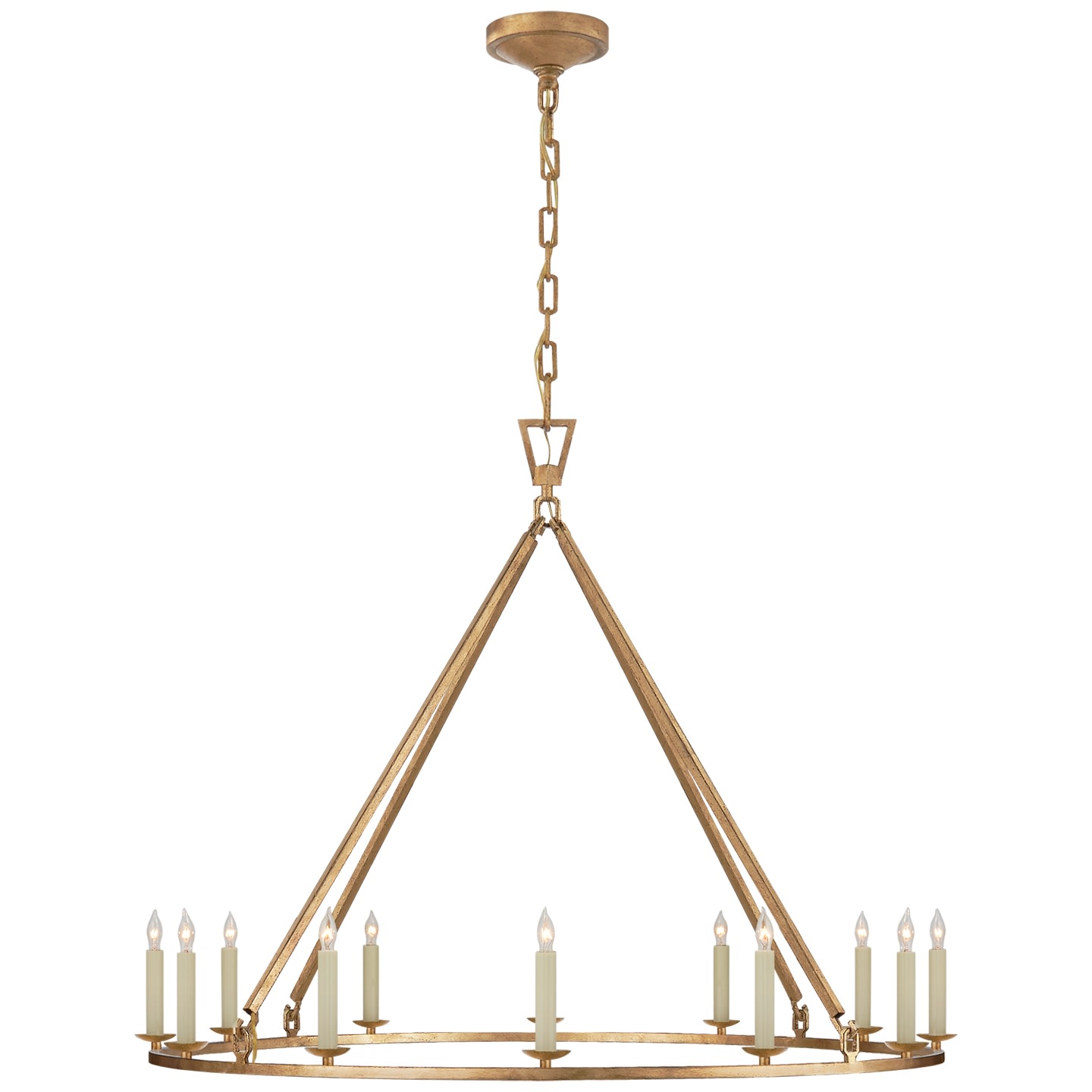 Photos - Chandelier / Lamp Ring Visual Comfort CHC5174 Darlana 40" Large Single  Chandelier by Chapman & Myers Gilded Iron Indoor Lighting Chandeliers C 