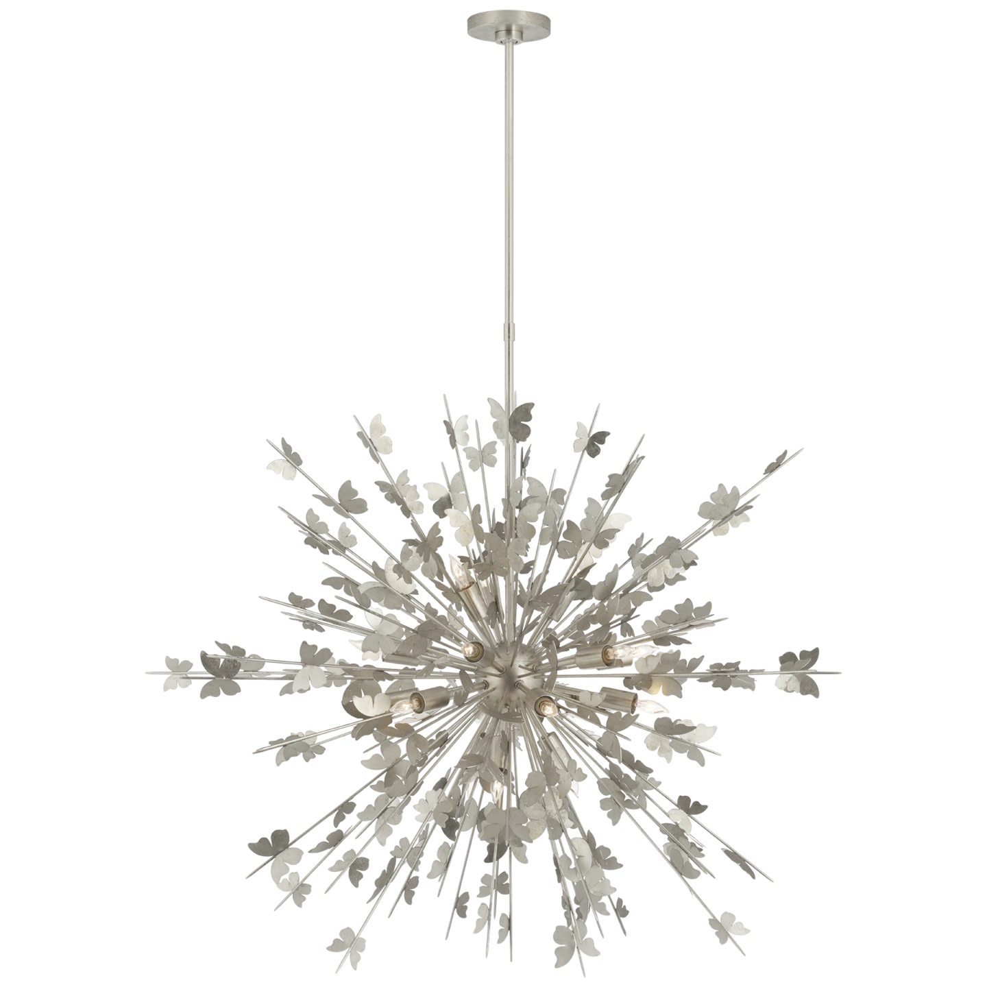 Photos - Chandelier / Lamp Butterfly Visual Comfort JN5502 Farfalle 40" Large  Chandelier by Julie Neill Burnished Silver Leaf Indoor Lighting Chandelie 
