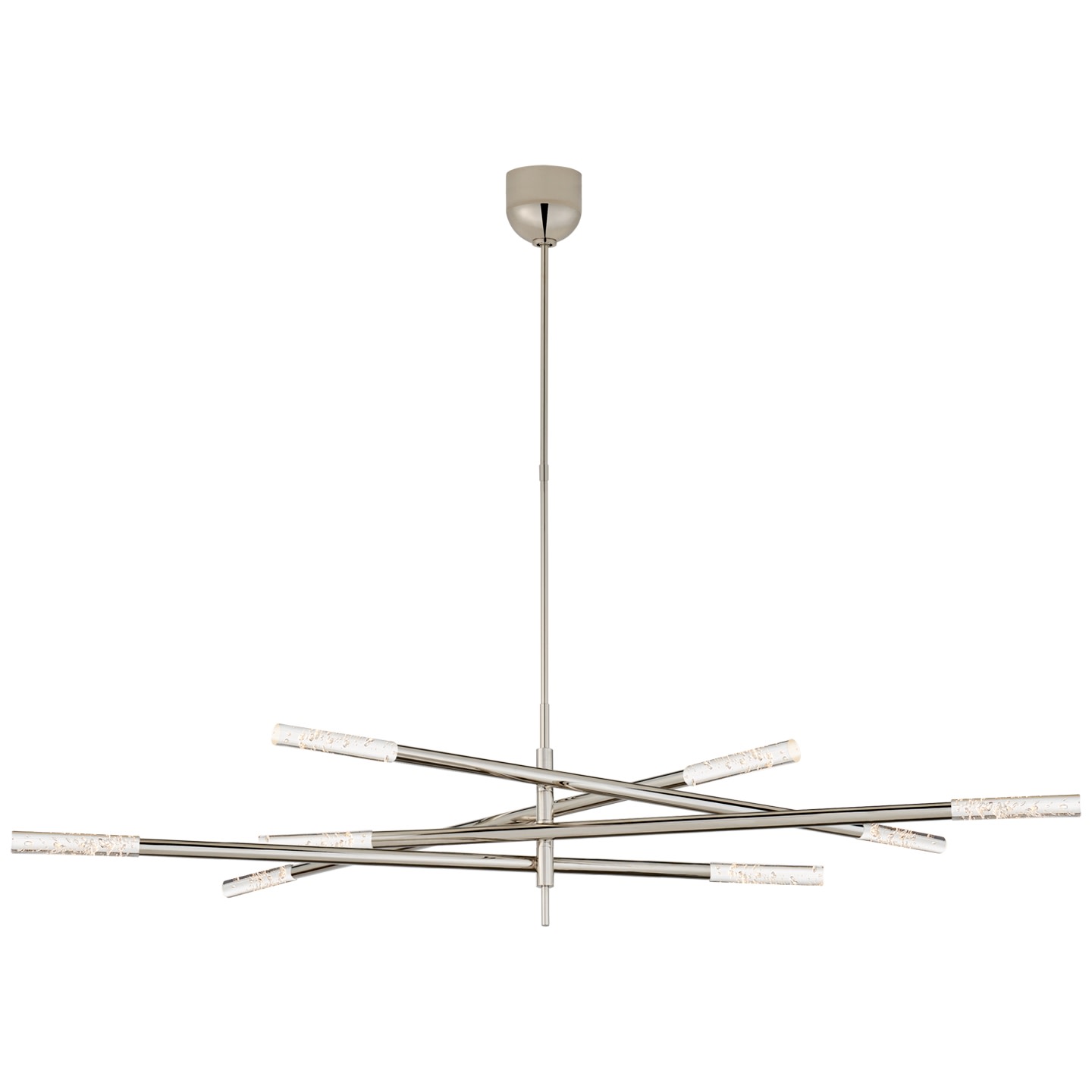 Photos - Chandelier / Lamp Grande Visual Comfort KW 5589 Rousseau  Eight Light Articulating Chandelier Polished Nickel / Seeded Glass Indoor Lighting Ch 