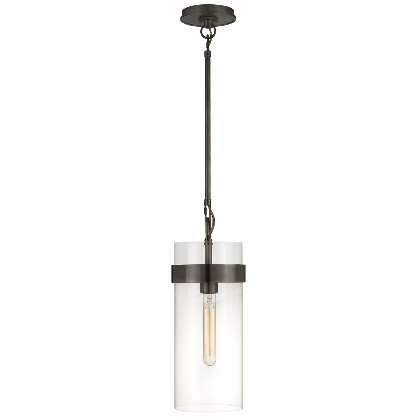 Photos - Chandelier / Lamp Clear Visual Comfort S 5673 Presidio 14" Small Pendant with  Glass by Ian K. Fowler Bronze Indoor Lighting Pendants S 5673BZ 
