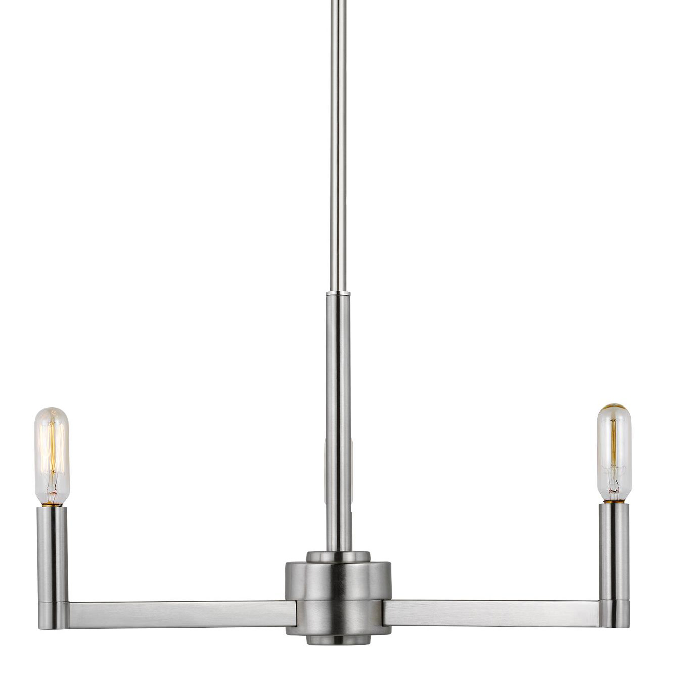 Photos - Chandelier / Lamp Visual Comfort 3164203EN Fullton 3 Light 10" Wide LED Chandelier Brushed Nickel Indoor Lighting Chandeliers 3164203EN-962